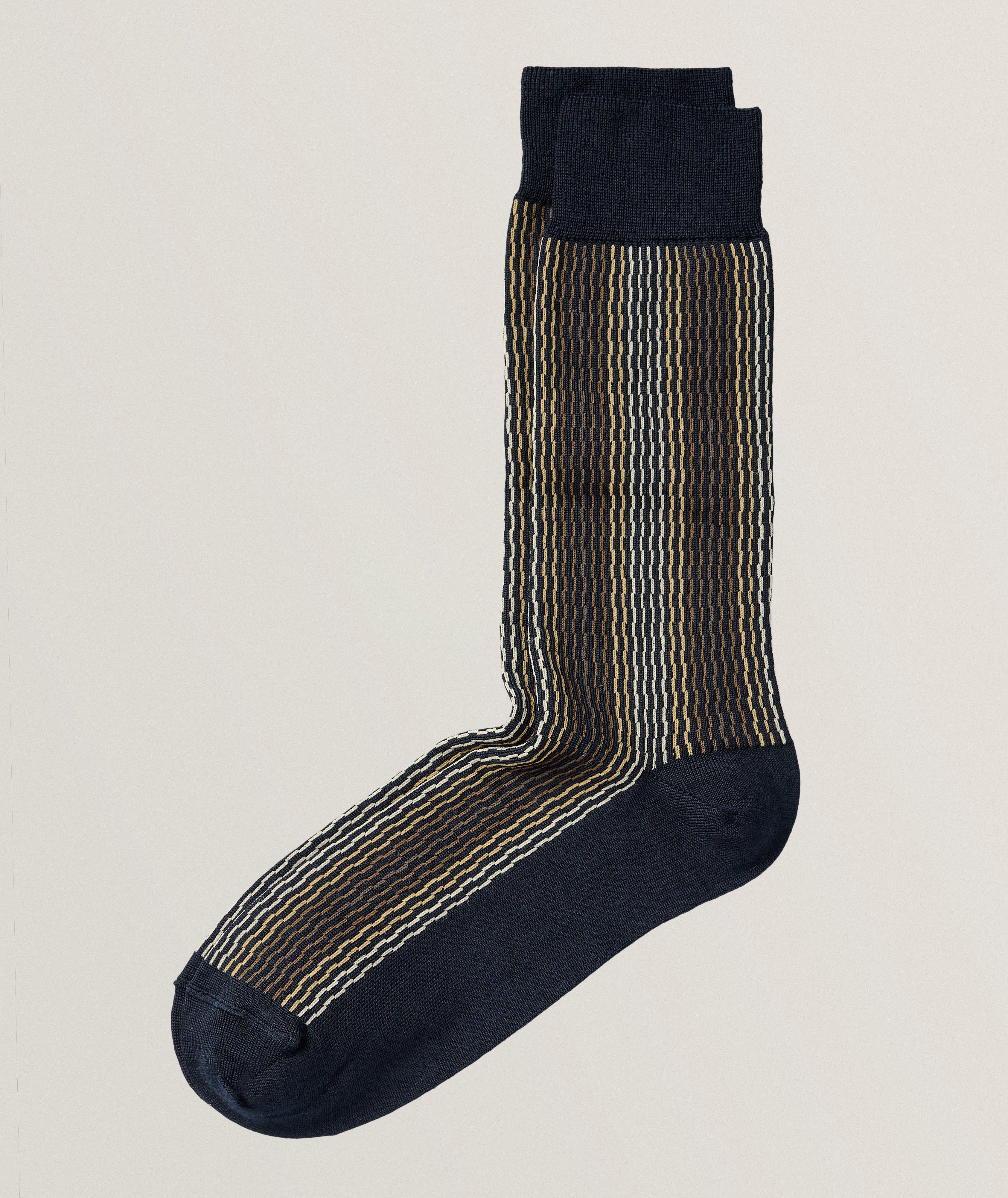 Roy Wavey Lines Wool-Blend Socks image 0