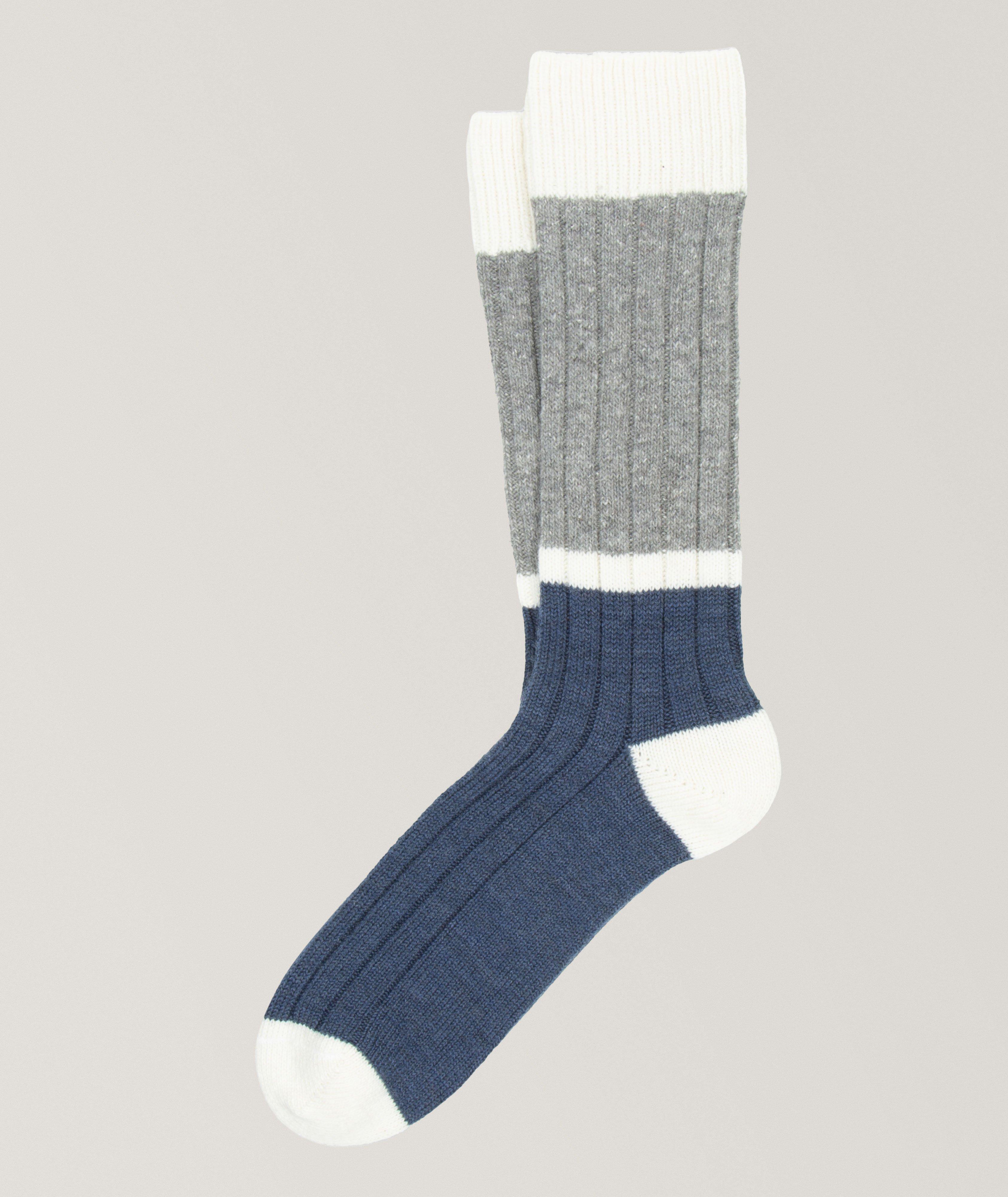 Ovre Colourblock Wool-Blend Socks image 0