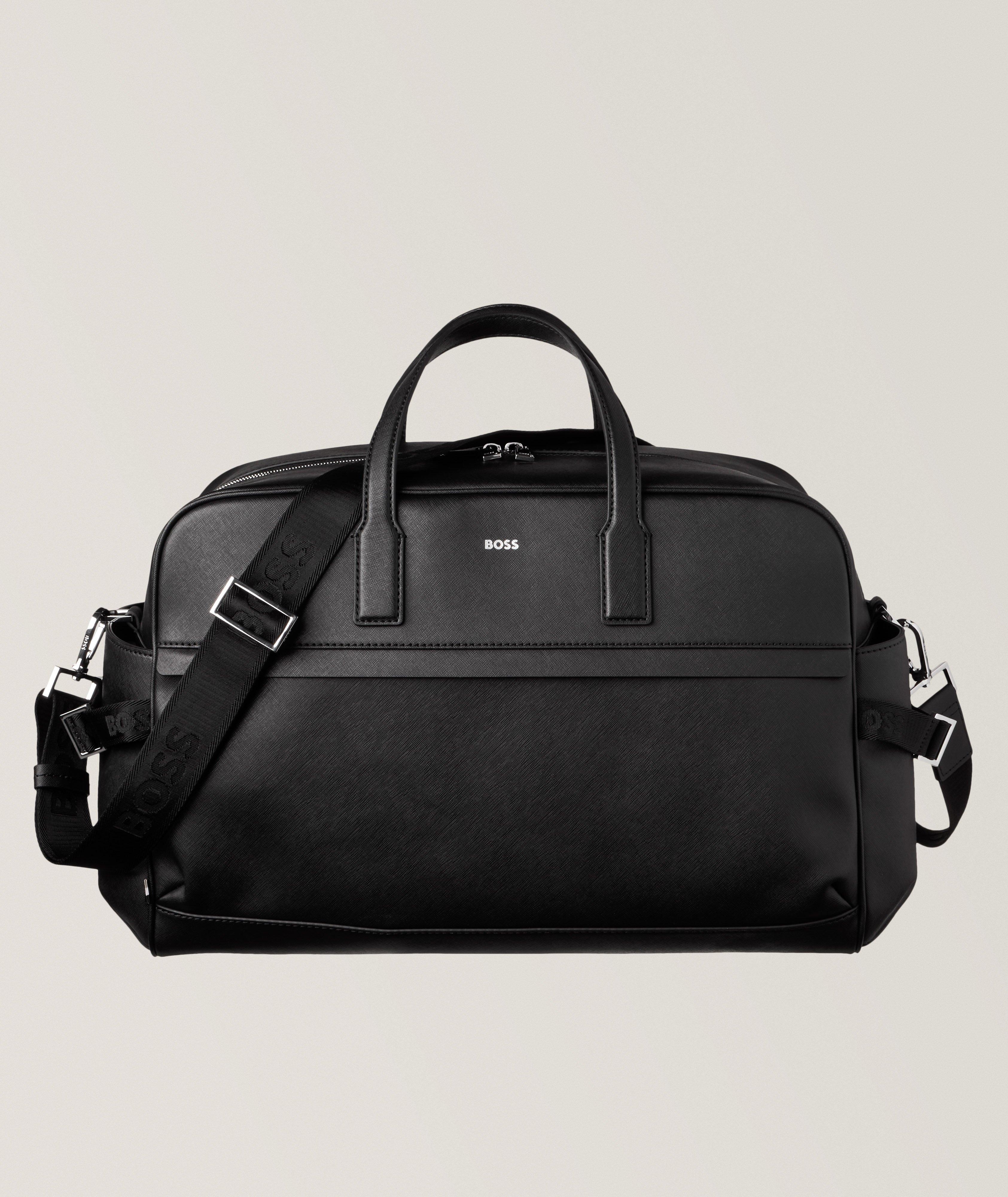 Hugo boss leather duffle bag best sale