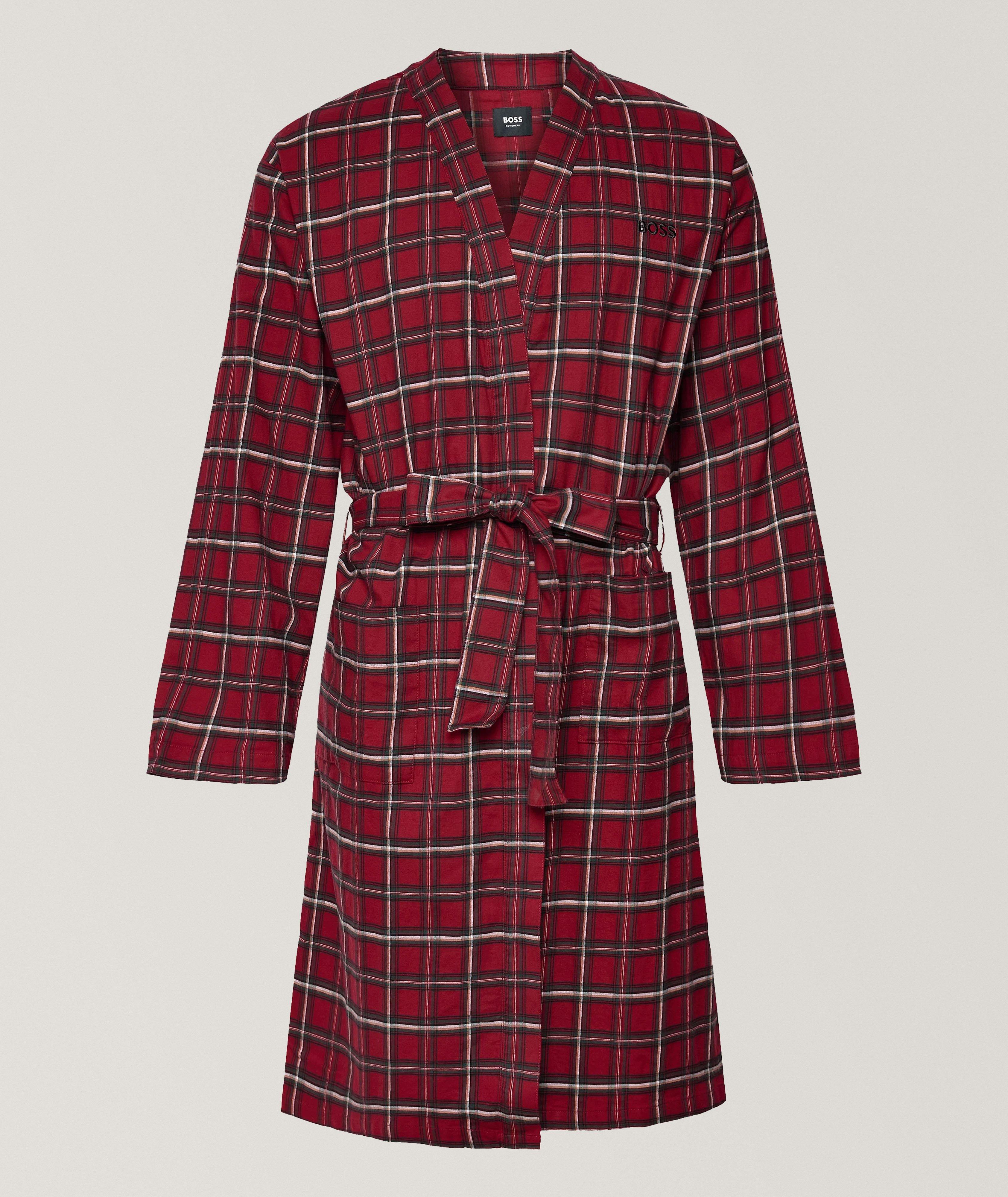 Plaid Stretch-Cotton Holiday Robe image 0