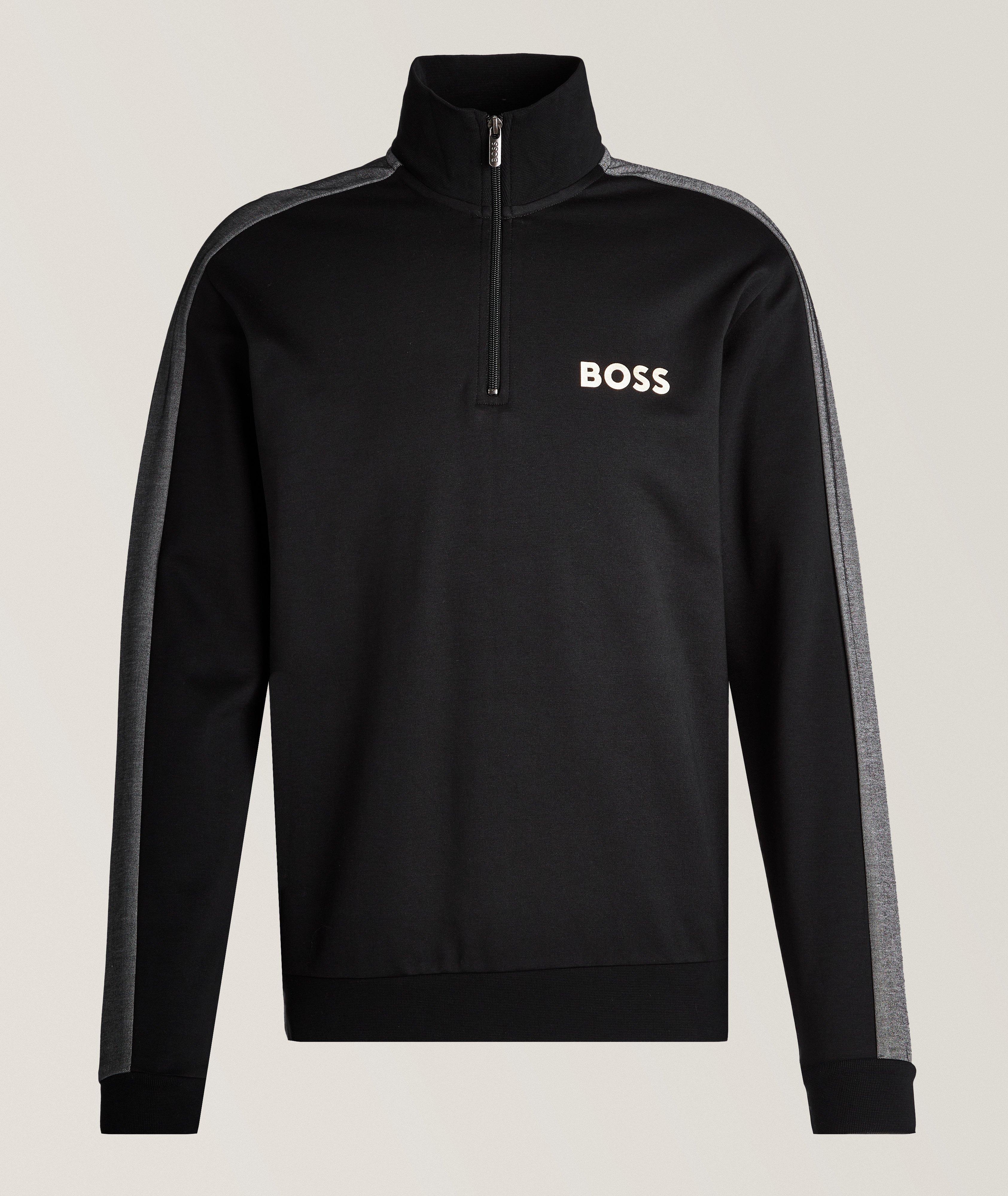 Hugo boss tracksuit black gold best sale