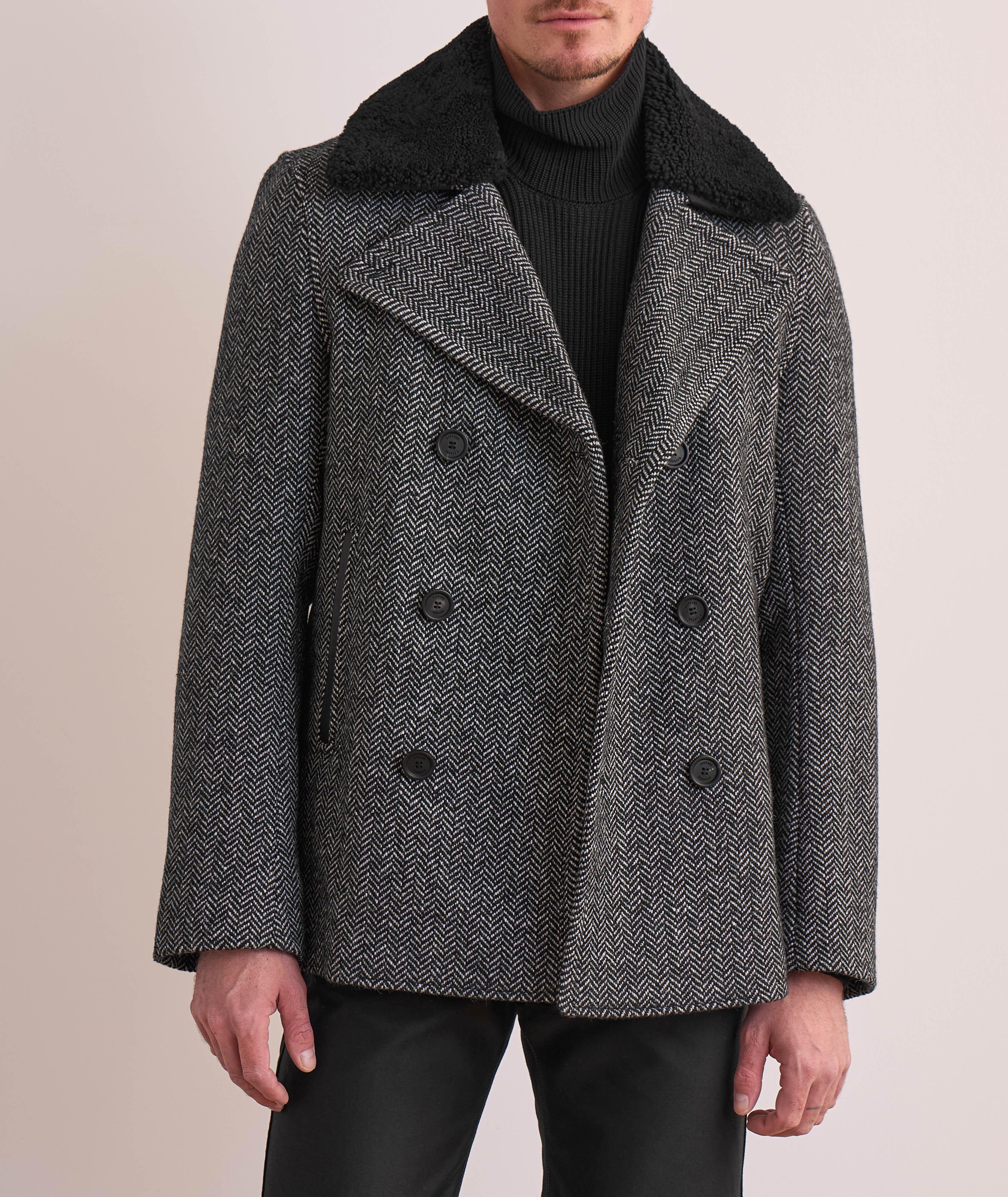 Cole Herringbone Wool Peacoat  image 1