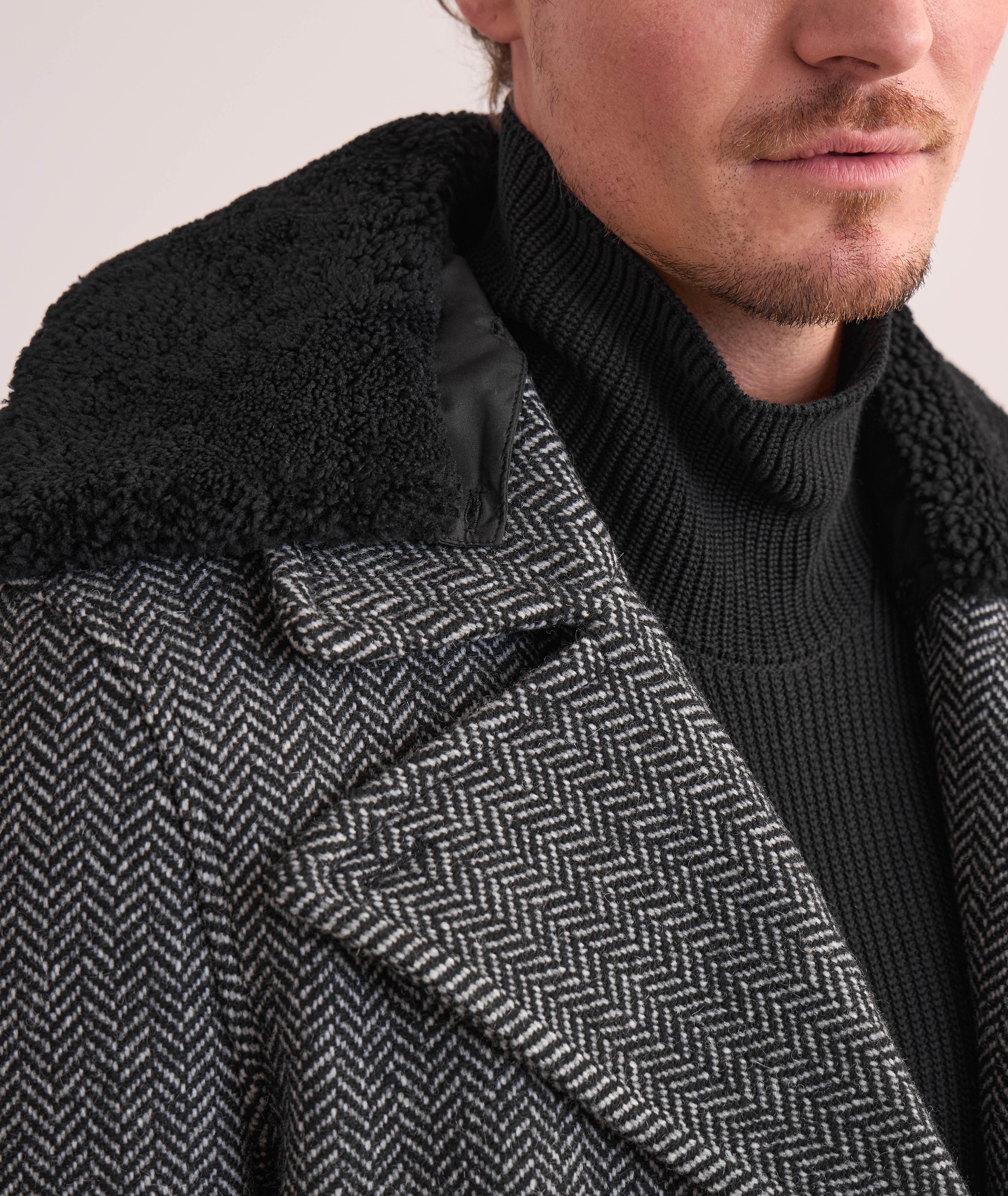 Cole Herringbone Wool Peacoat  image 4