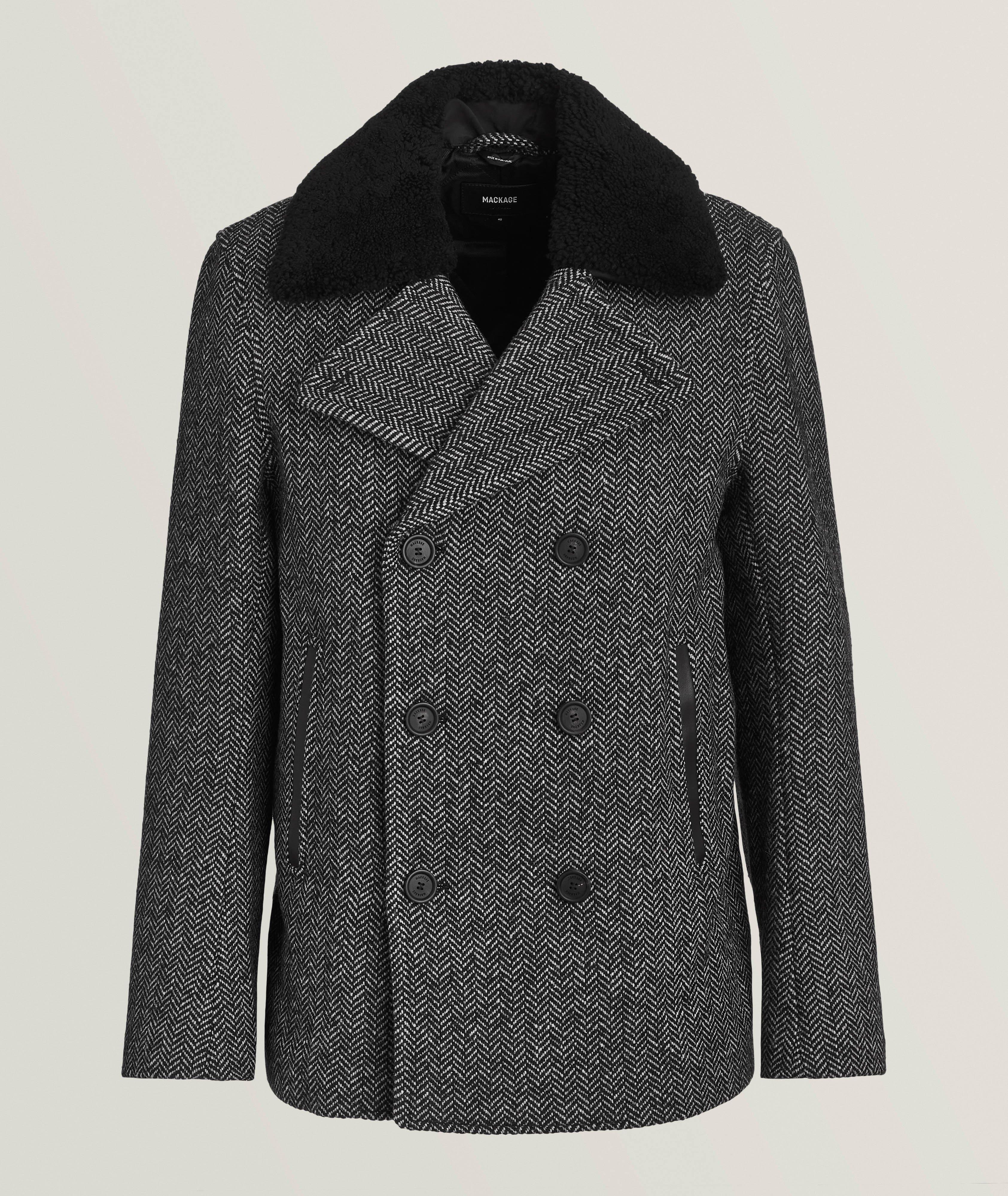 Cole Herringbone Wool Peacoat  image 0