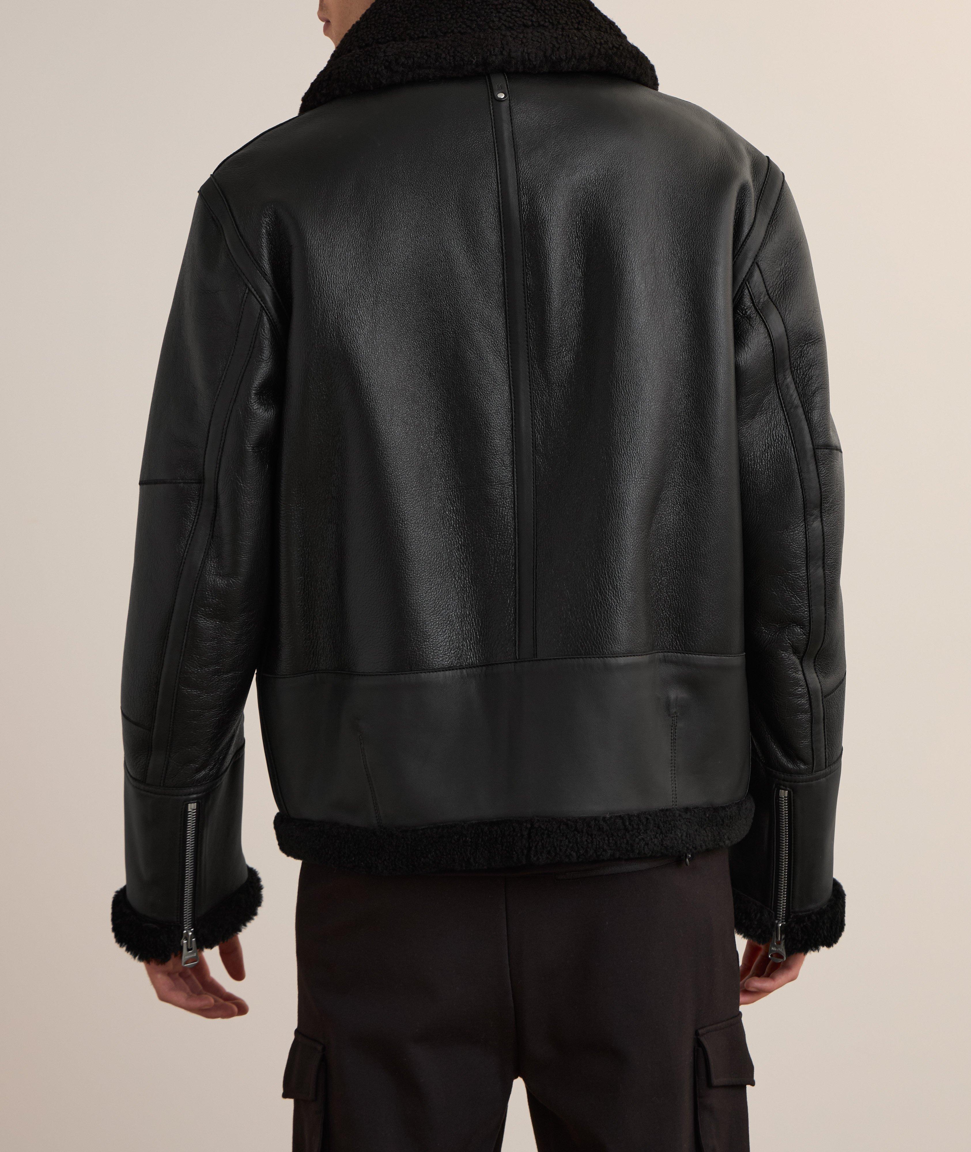 Blouson de style aviateur en rason et en cuir image 2