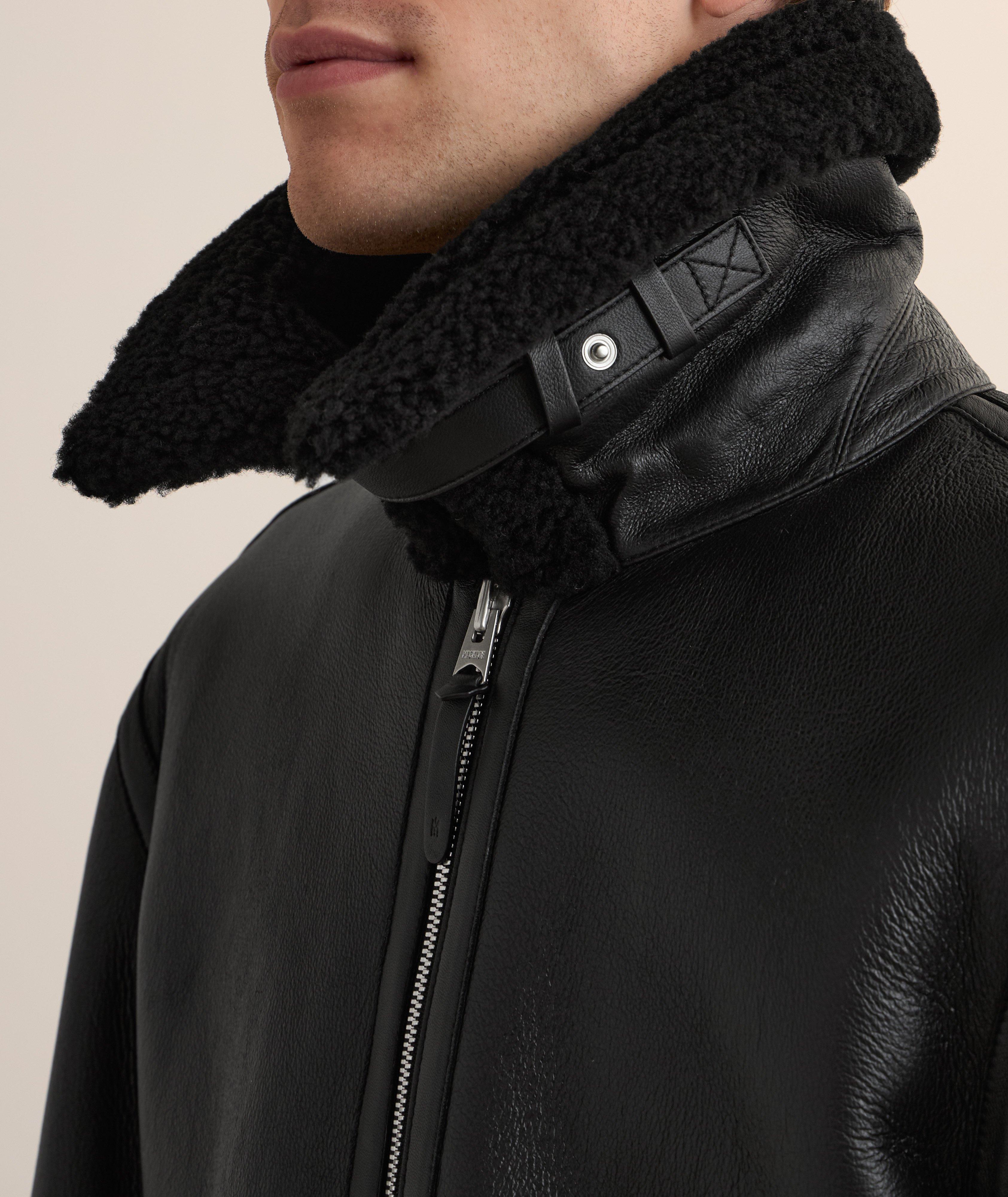 Blouson de style aviateur en rason et en cuir image 3