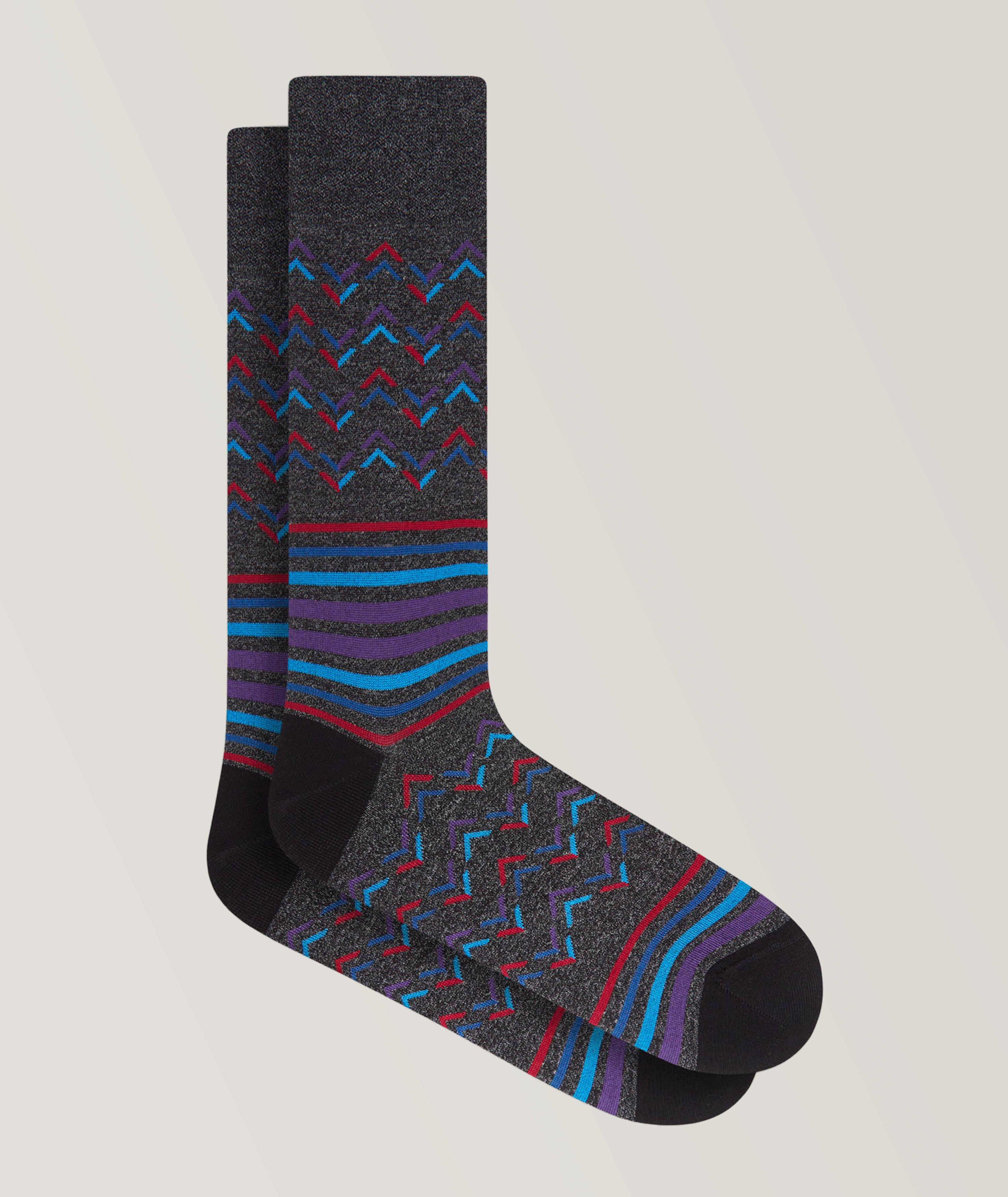 Zigzag Stretch-Cotton Socks image 0