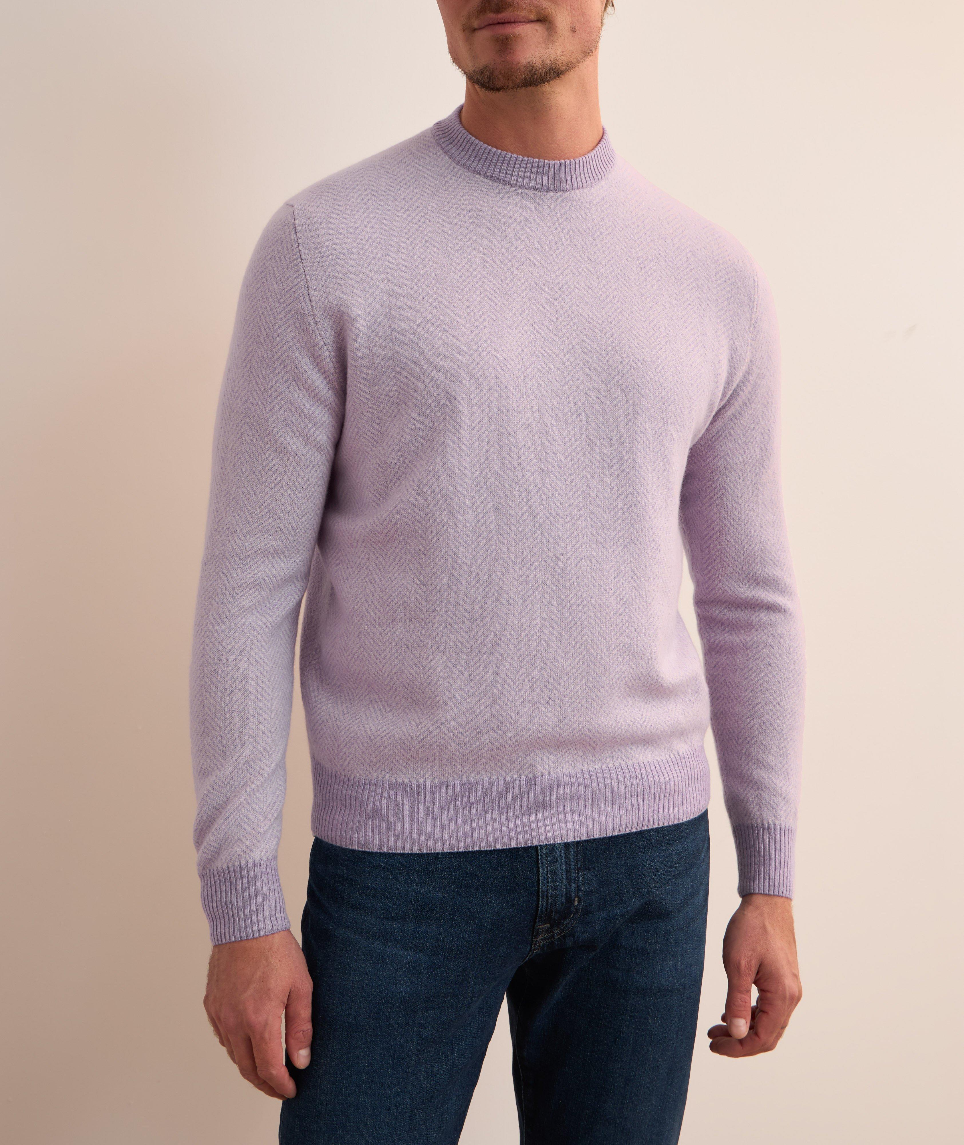 Herringbone Cashmere Crewneck Sweater  image 1