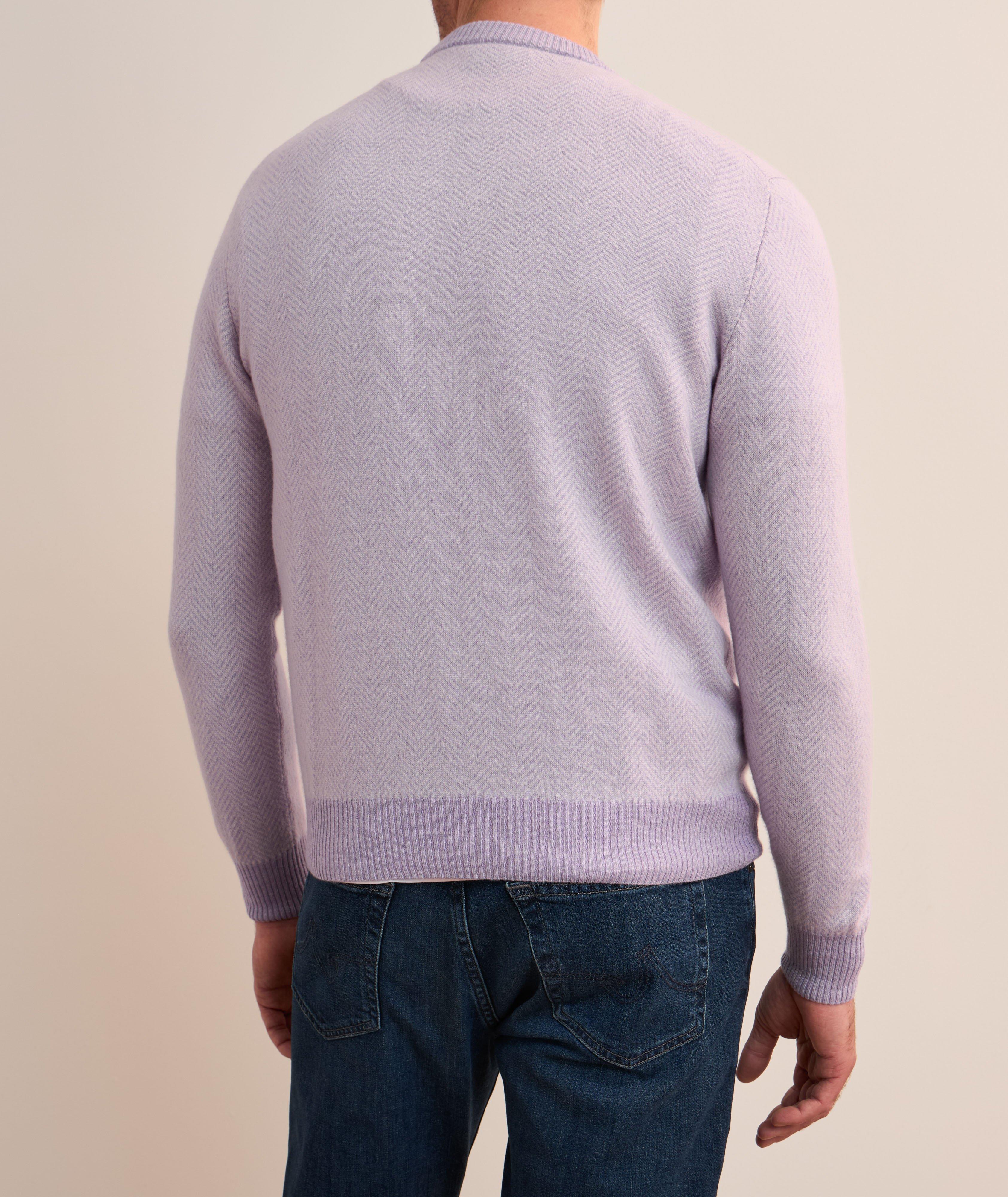 Herringbone Cashmere Crewneck Sweater  image 2