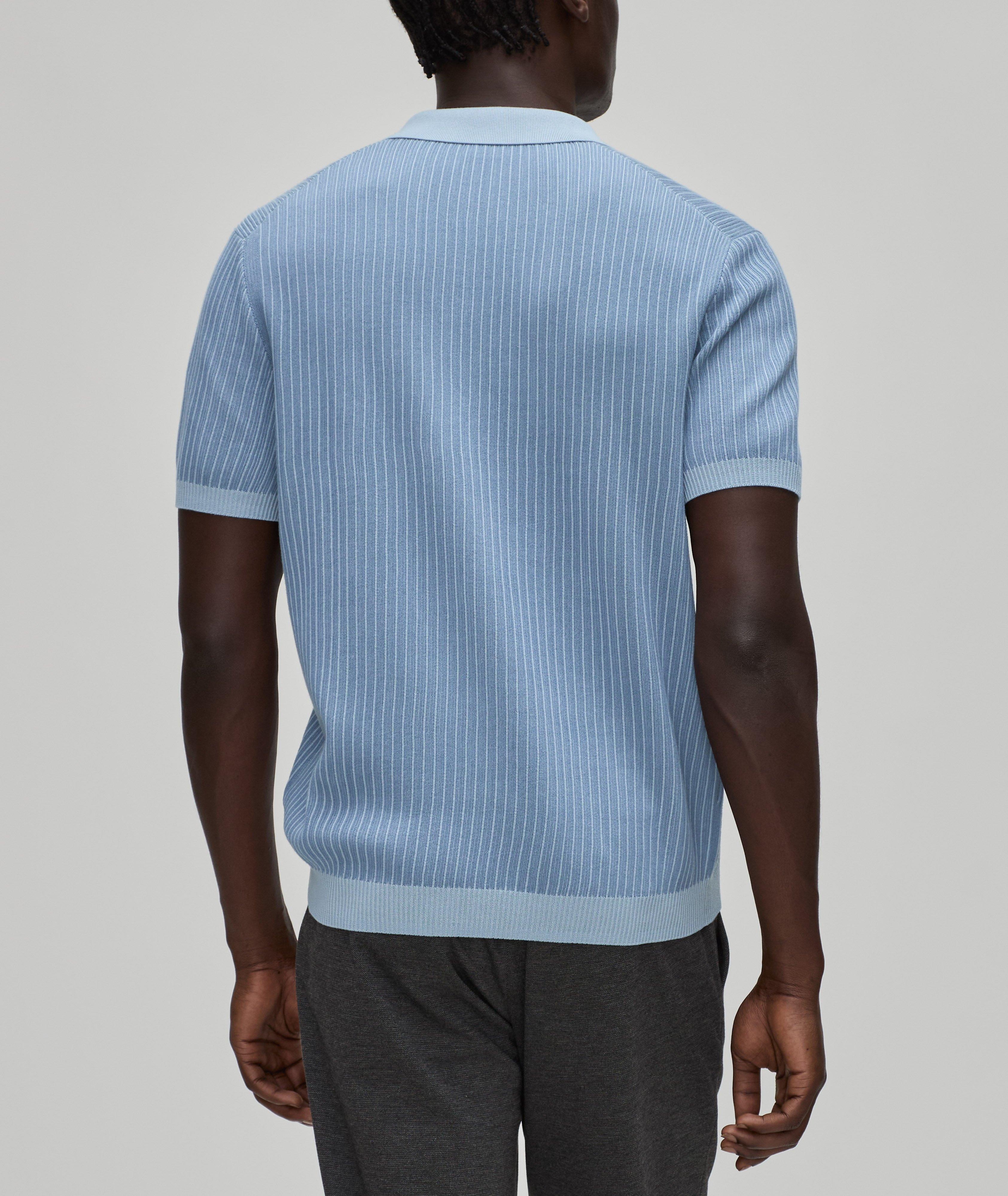 Simeono Quarter-Zip Cotton Ribbed Polo  image 2