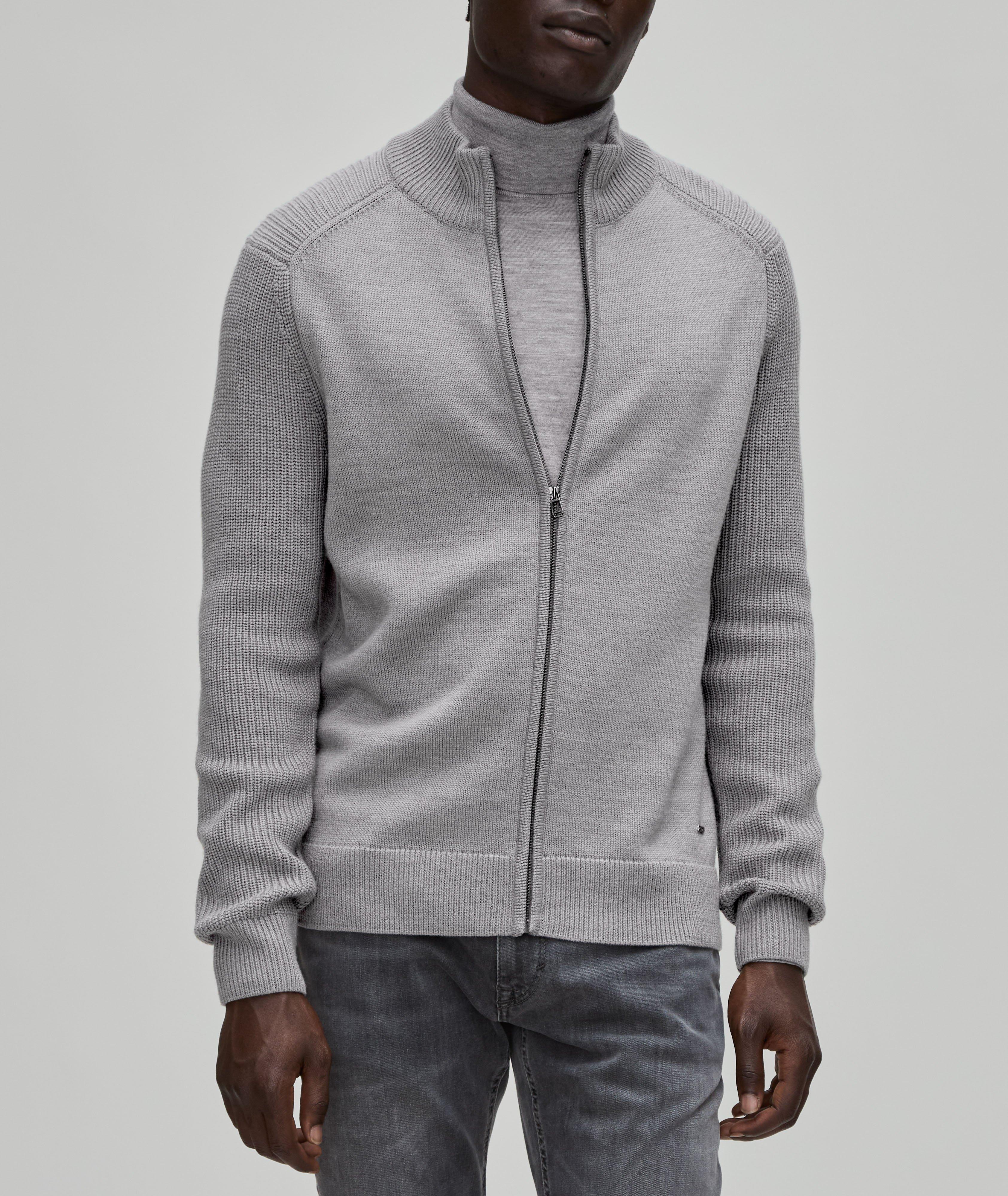 Wool-Blend Full-Zip Sweater image 1