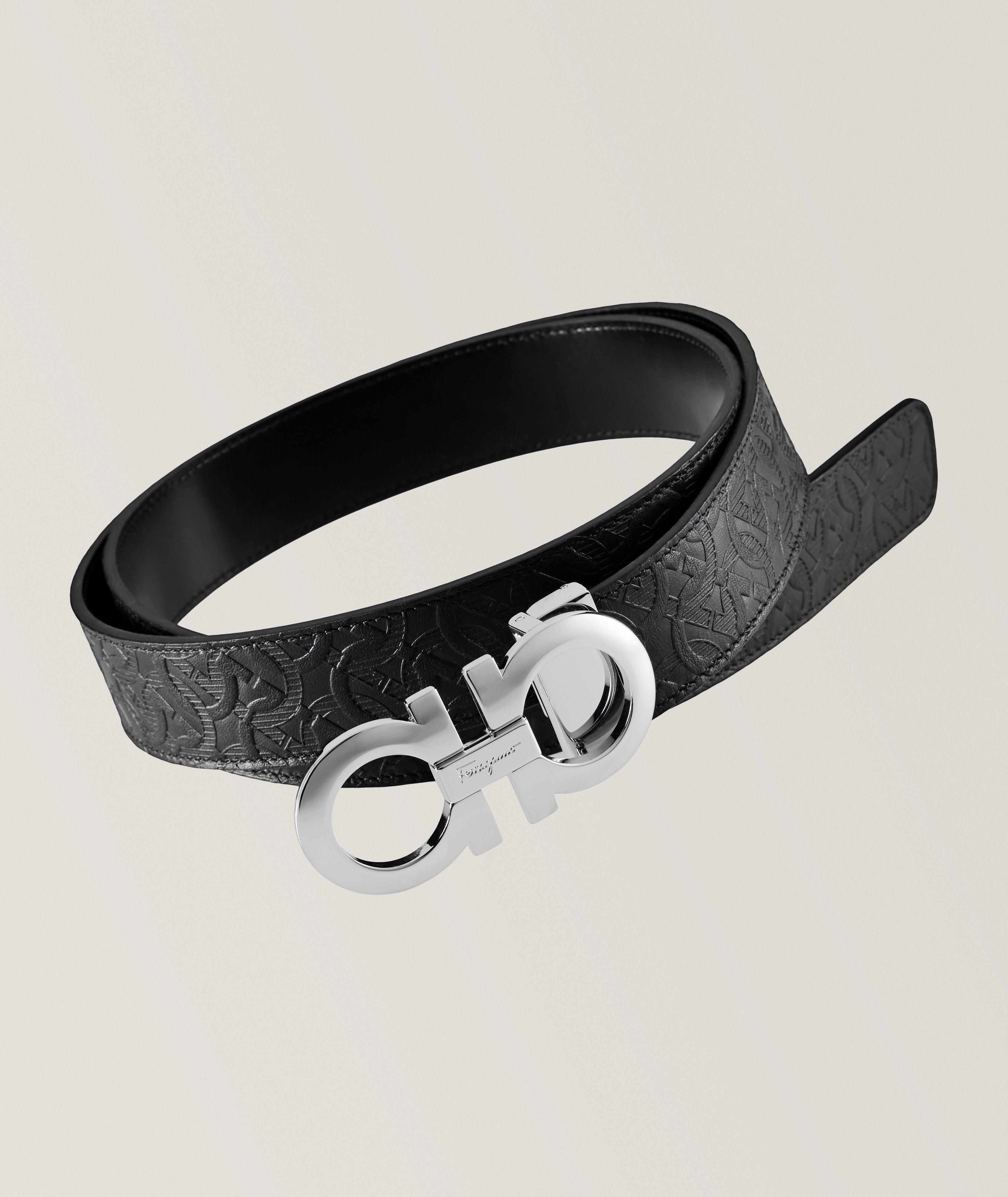 Reversible Gancini Buckle Leather Belt image 0