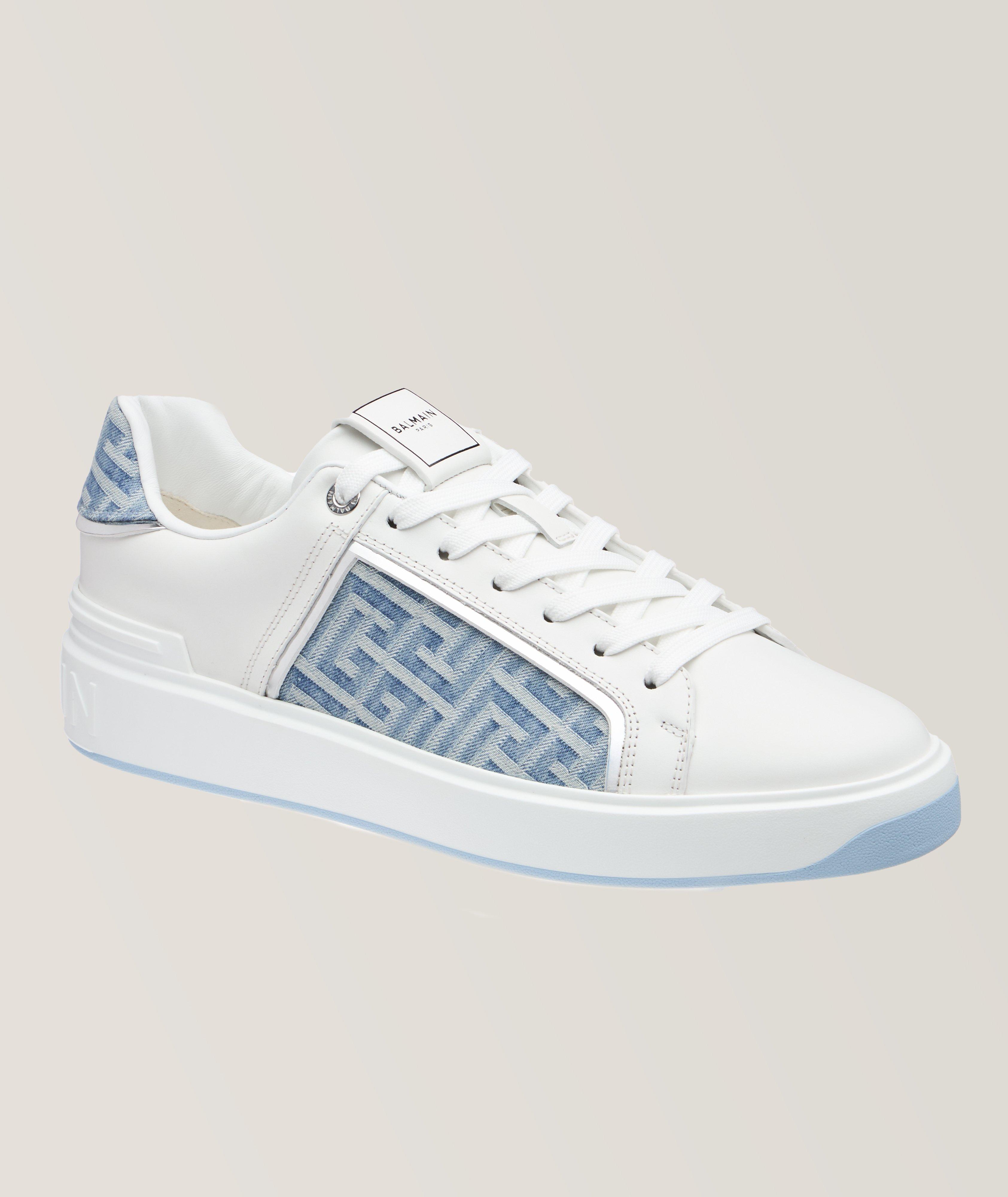 B-Court Monogramed Denim Leather Sneaker