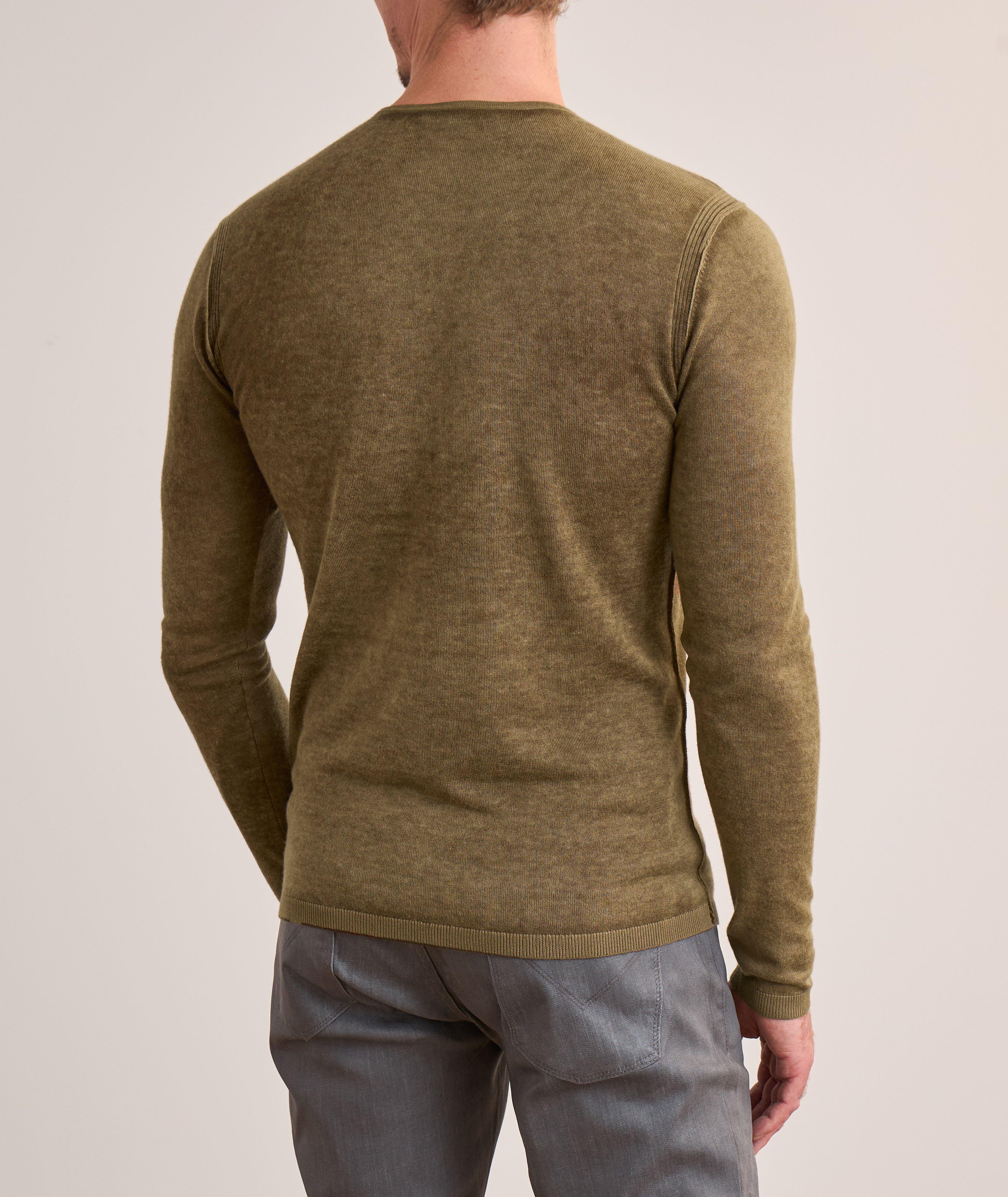 Silk-Cashmere Washed Henley Sweater image 2