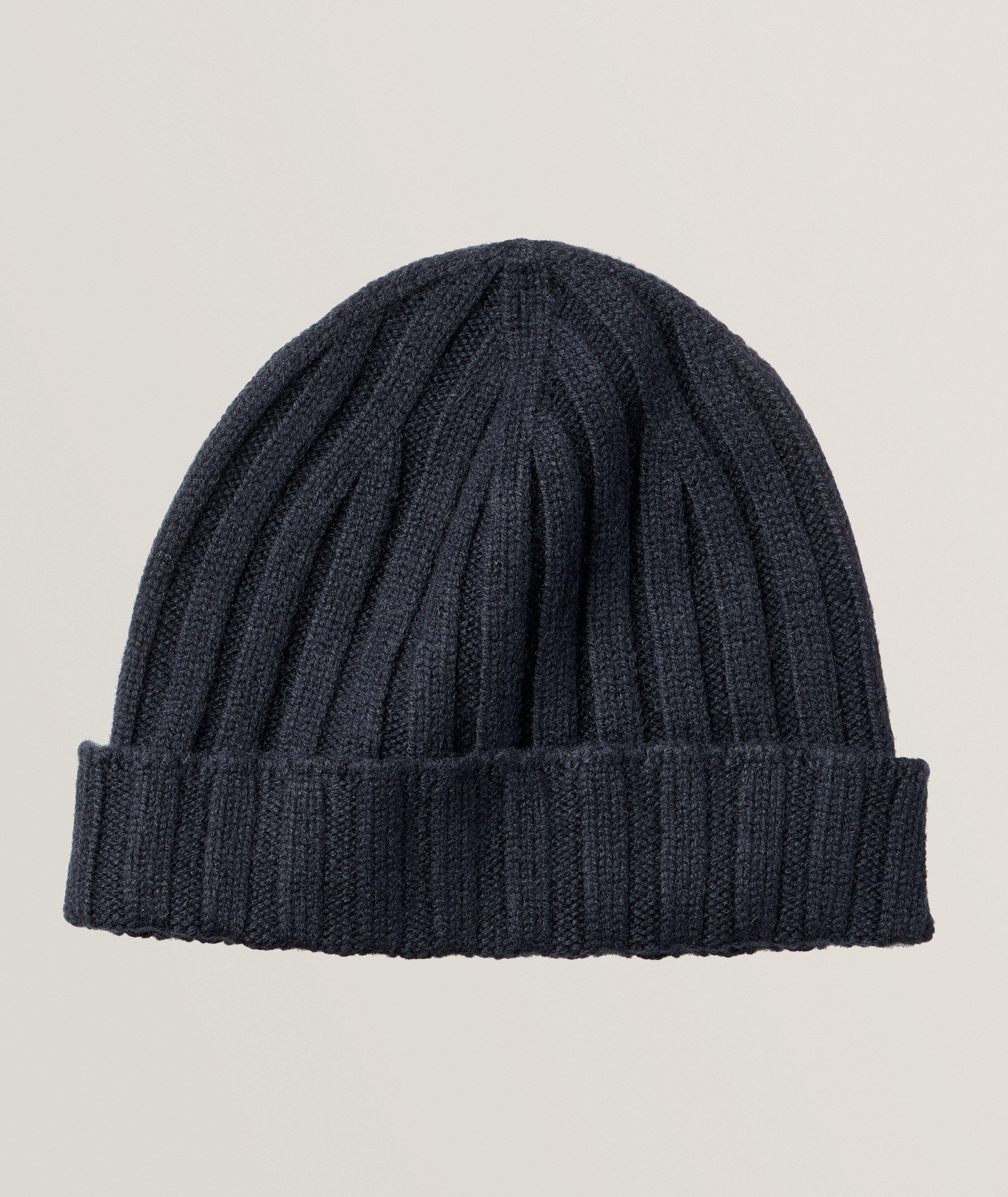 Tuque en tricot côtelé de cachemire image 0