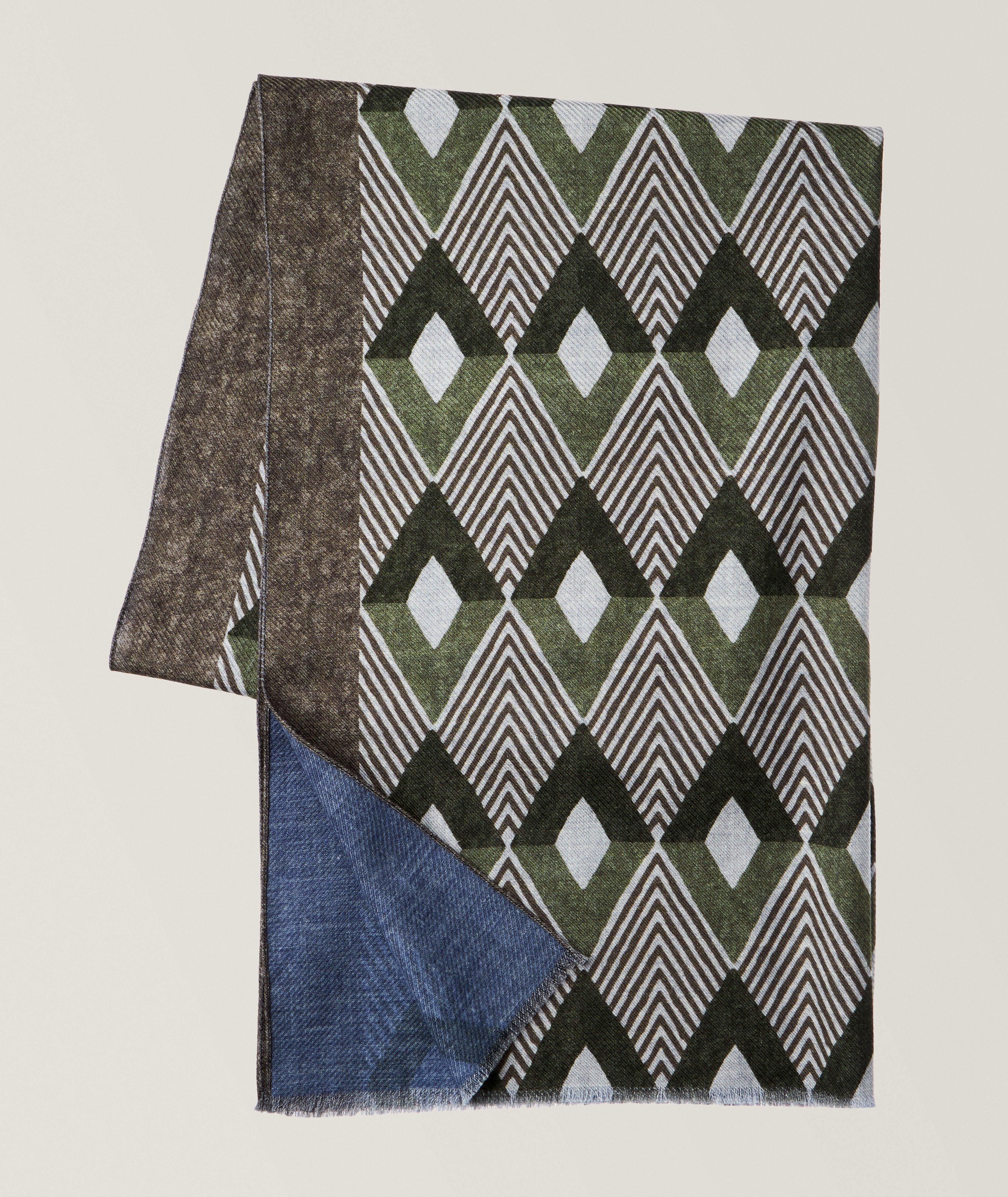 Geometric Print Wool Scarf image 0