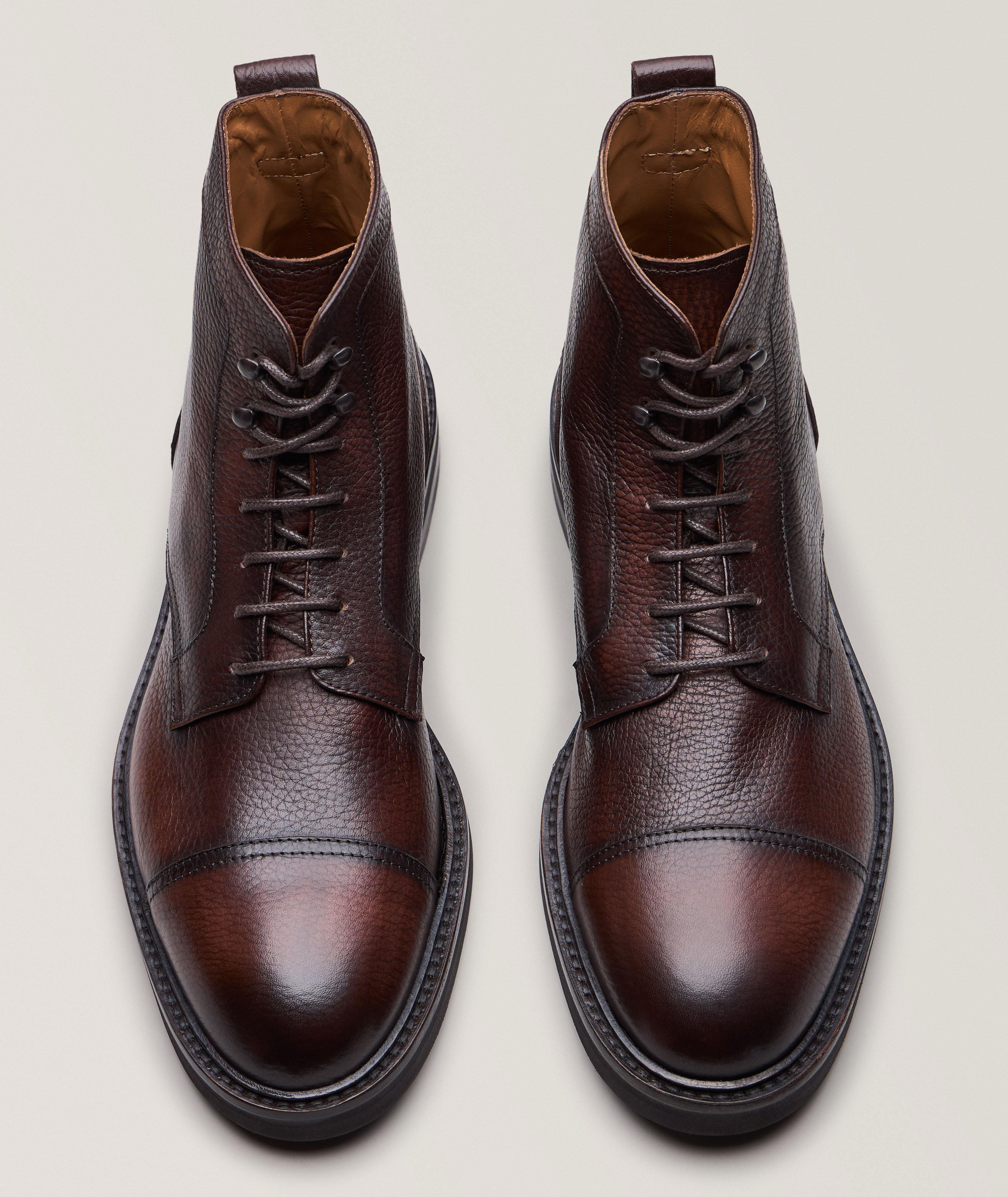 Burnished Pebbled Leather Boots image 1