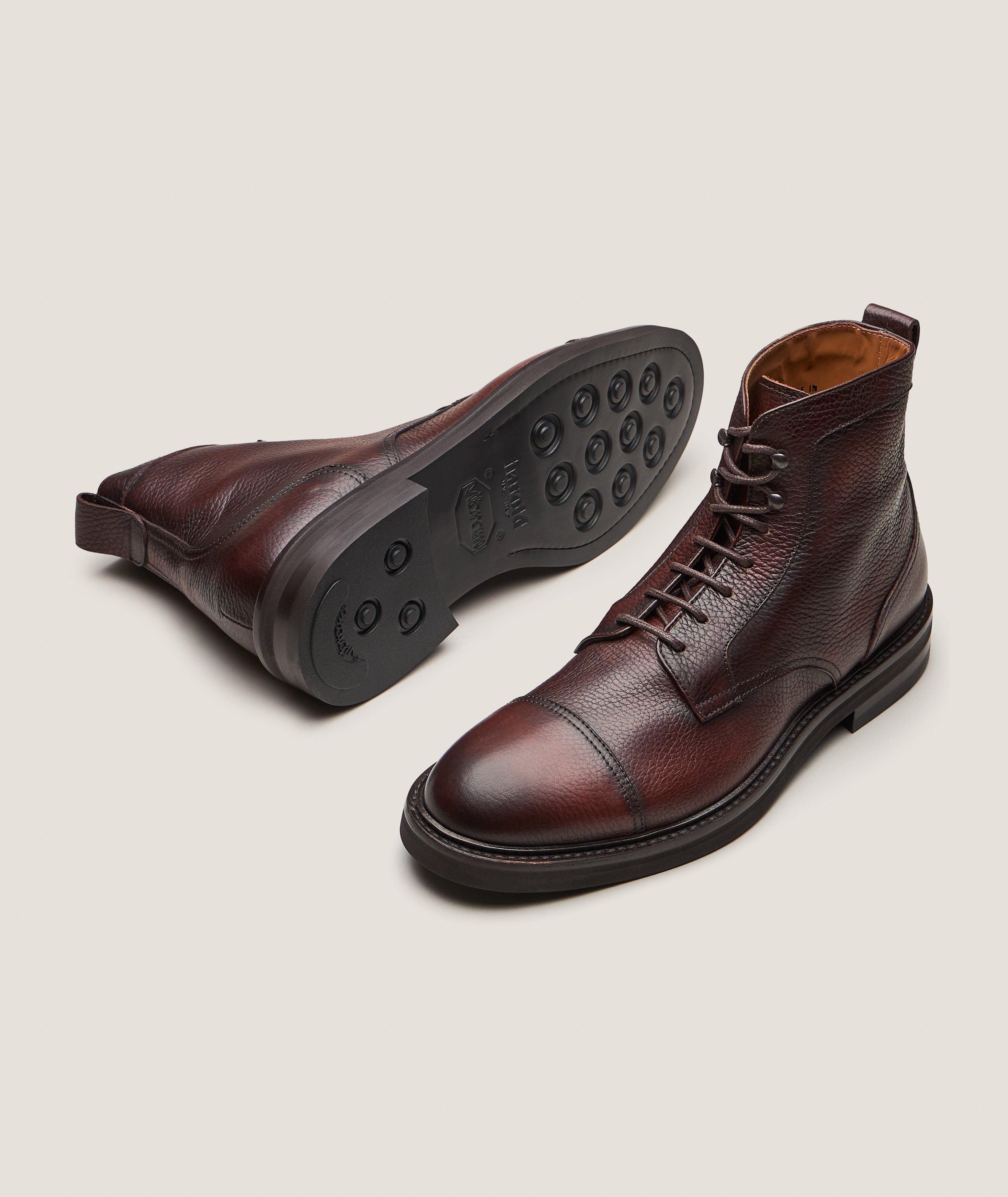 Burnished Pebbled Leather Boots image 4