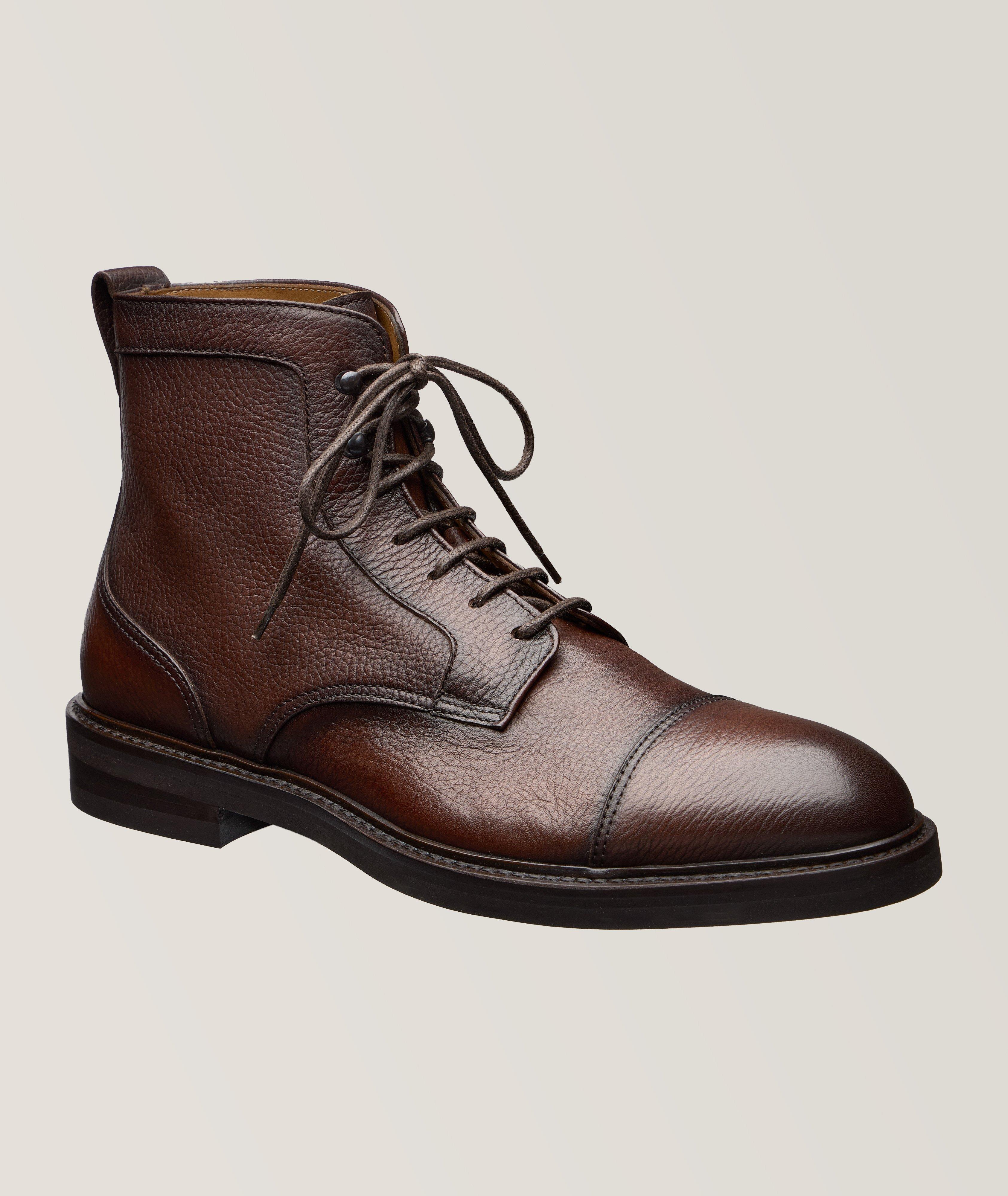 Burnished Pebbled Leather Boots image 0