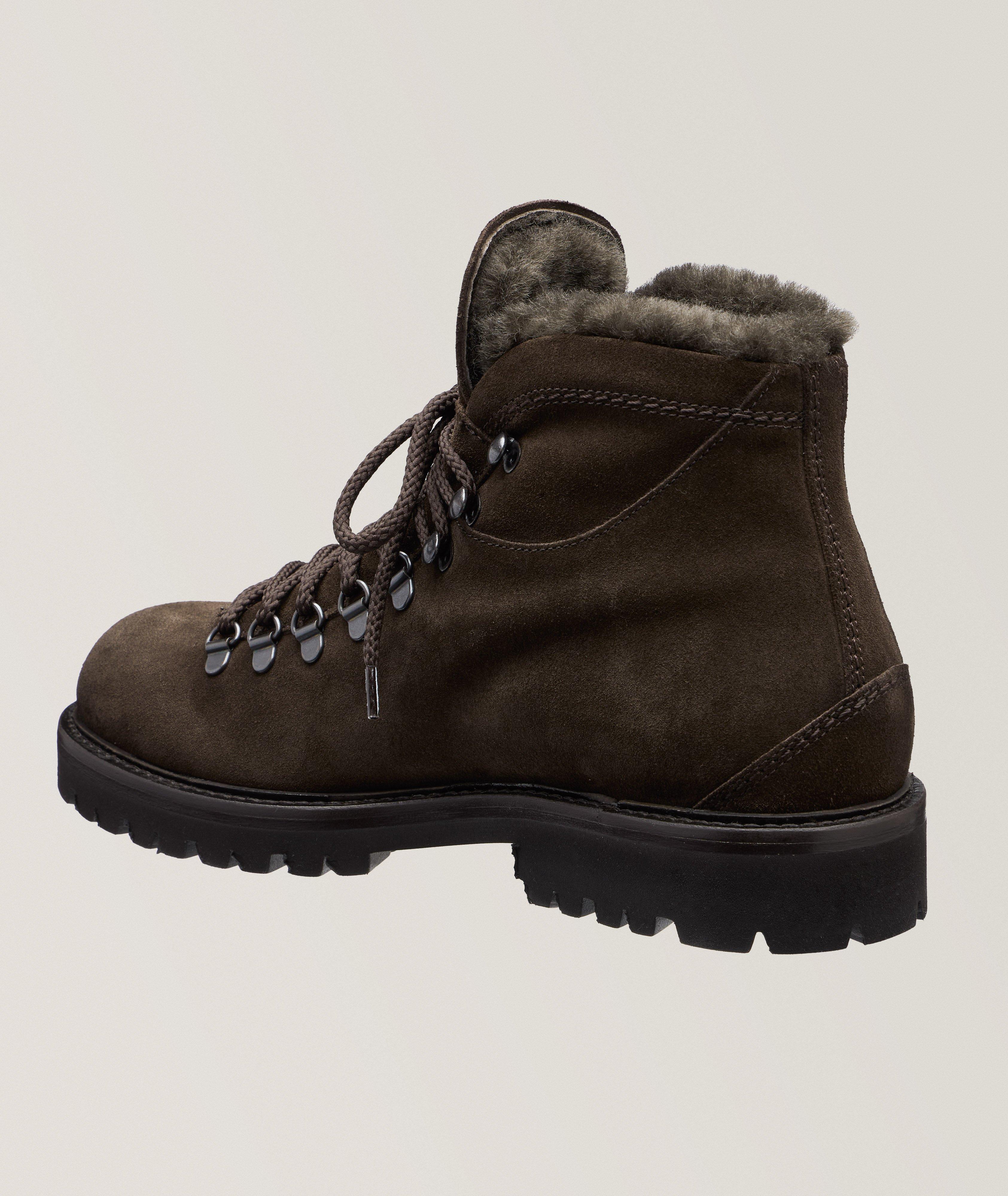 Suede Fur-Lined Hiker Boots image 1