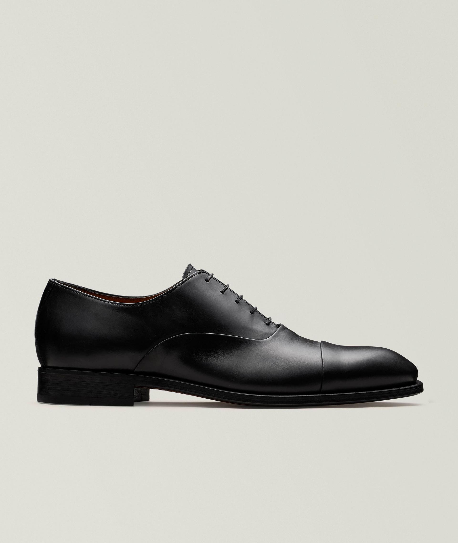 Burnished Leather Cap-Toe Oxfords image 0
