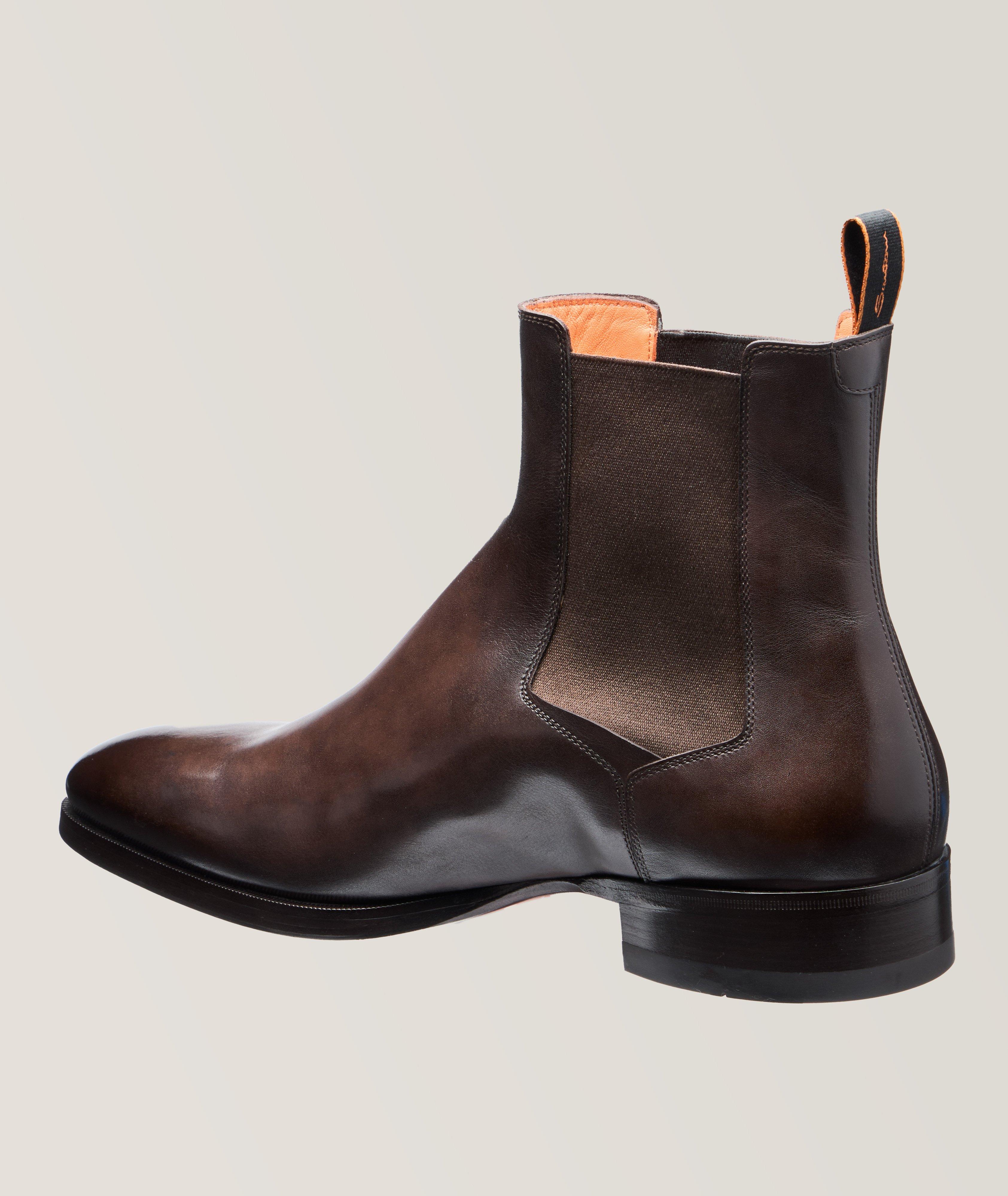 Burnished Leather Chelsea Boots  image 1