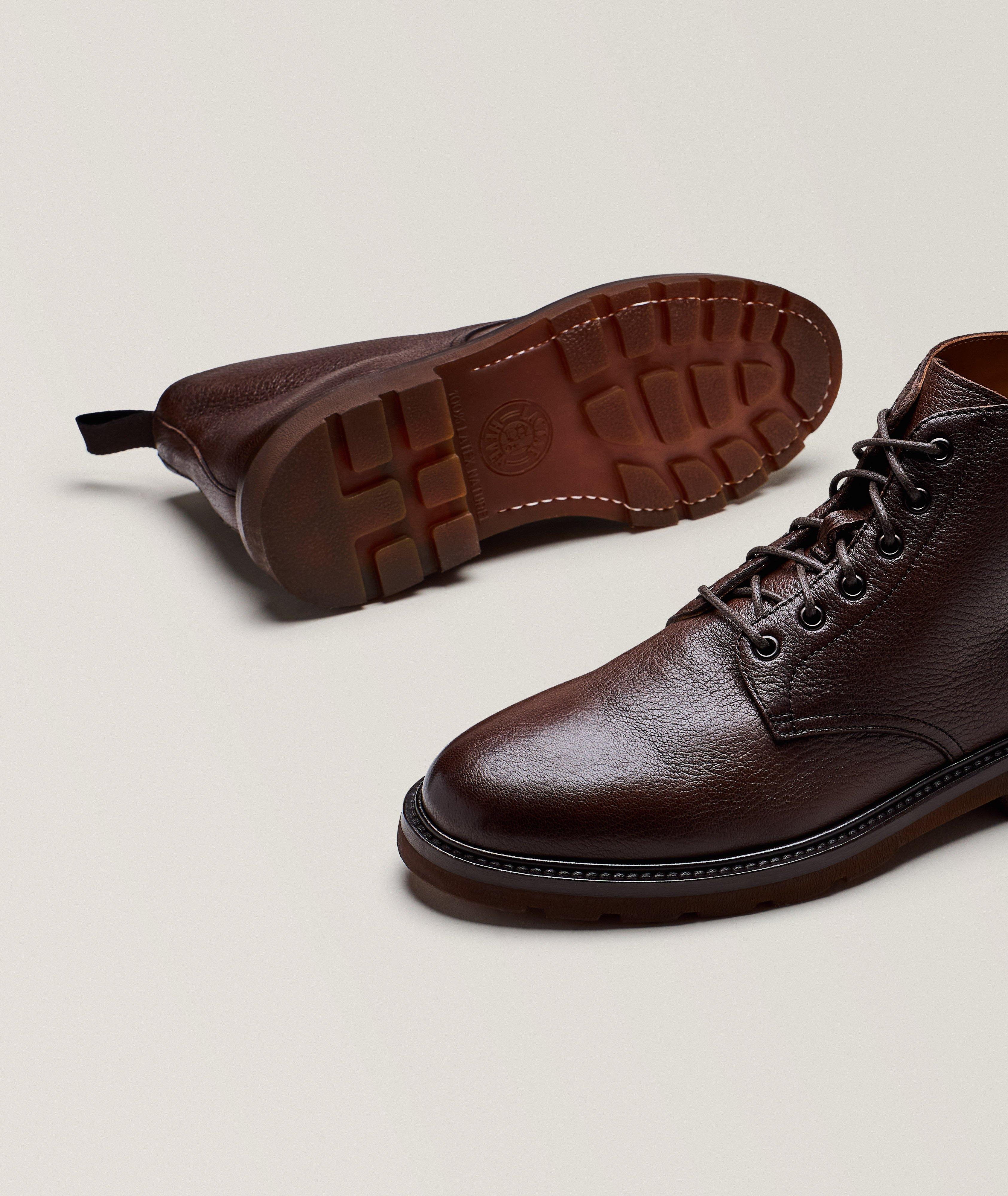 Pebbled Leather Lace-Up Boots image 2