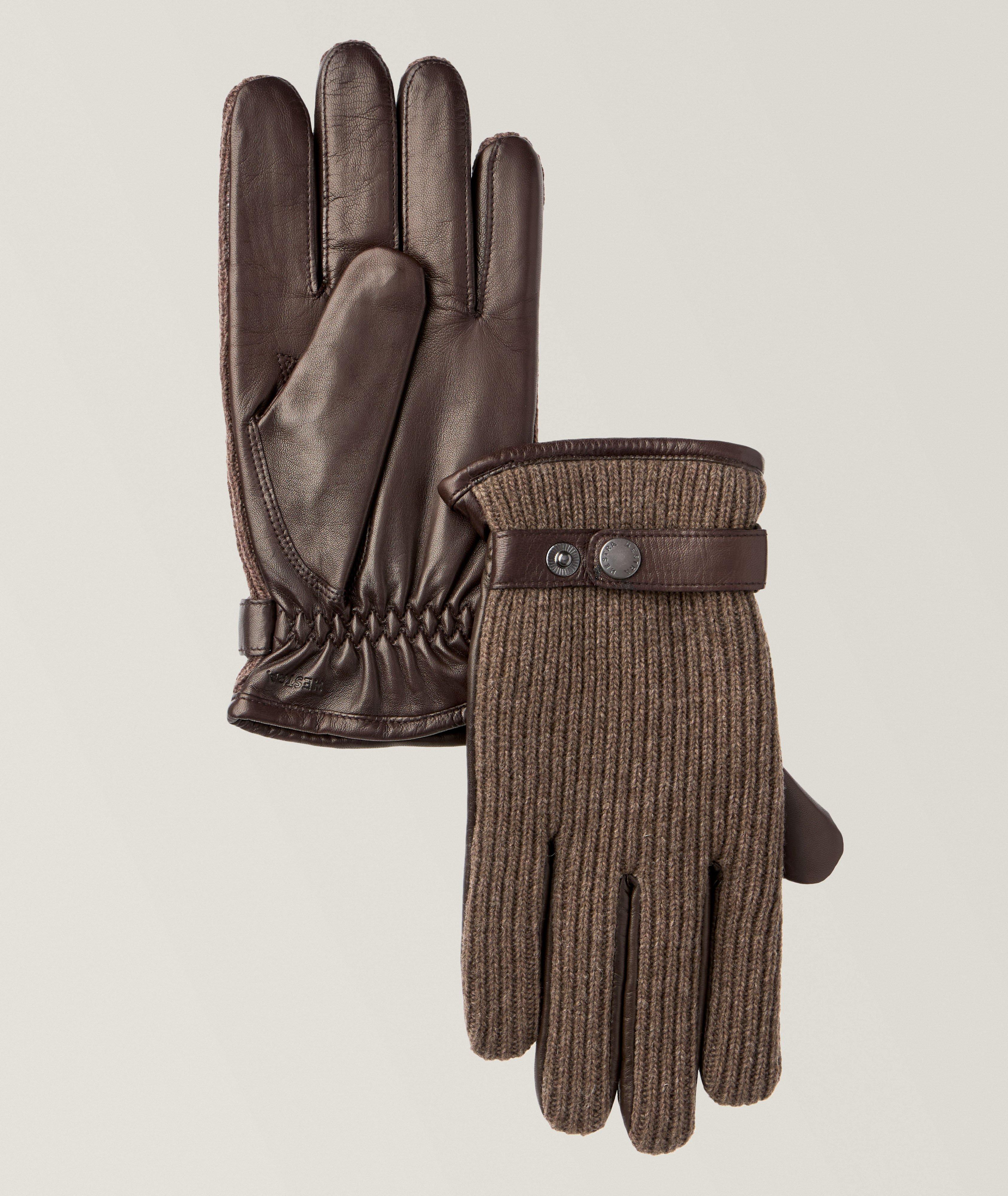 Gants Christopher en lainage et en cuir image 0