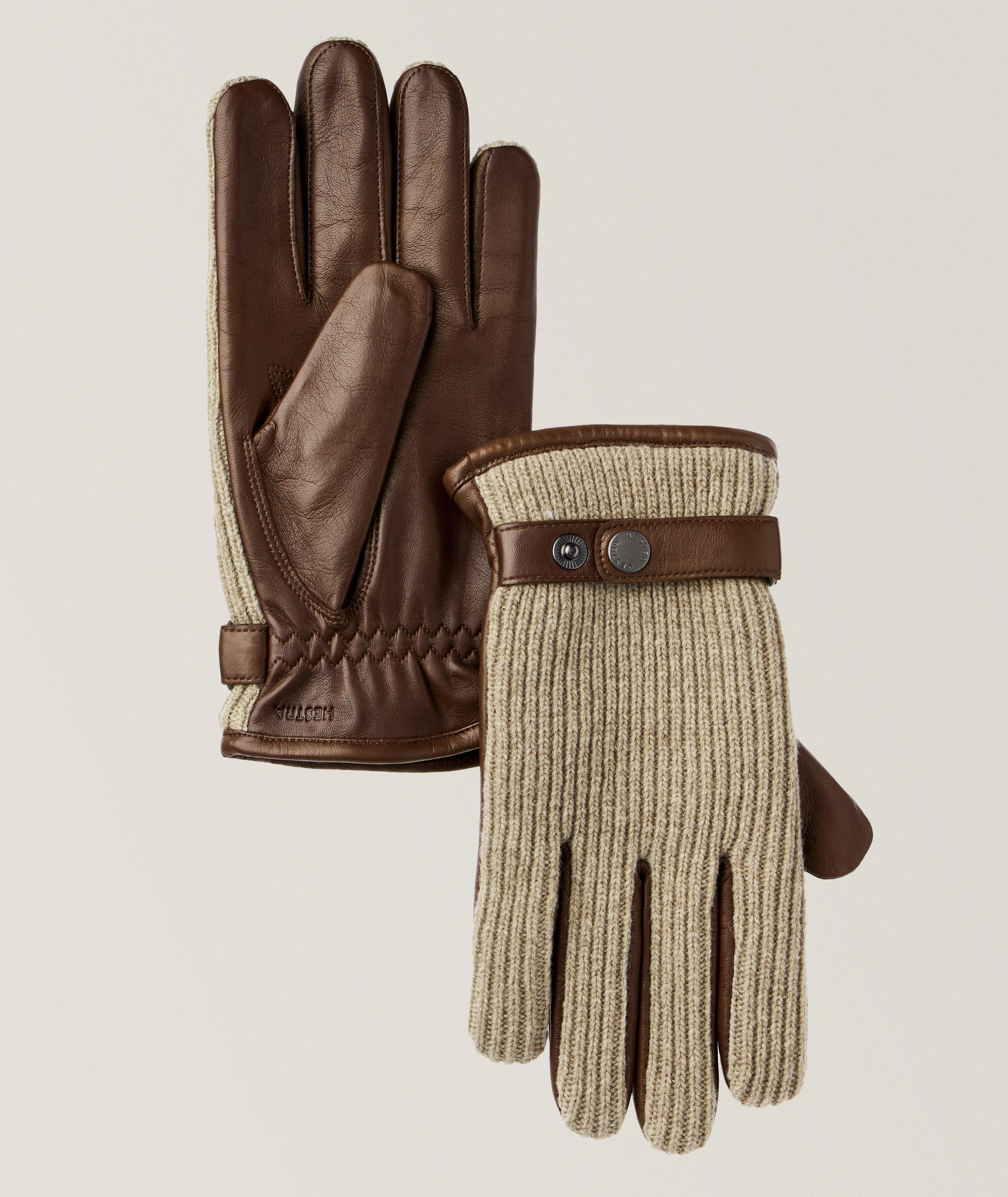 Gants Christopher en lainage et en cuir image 0