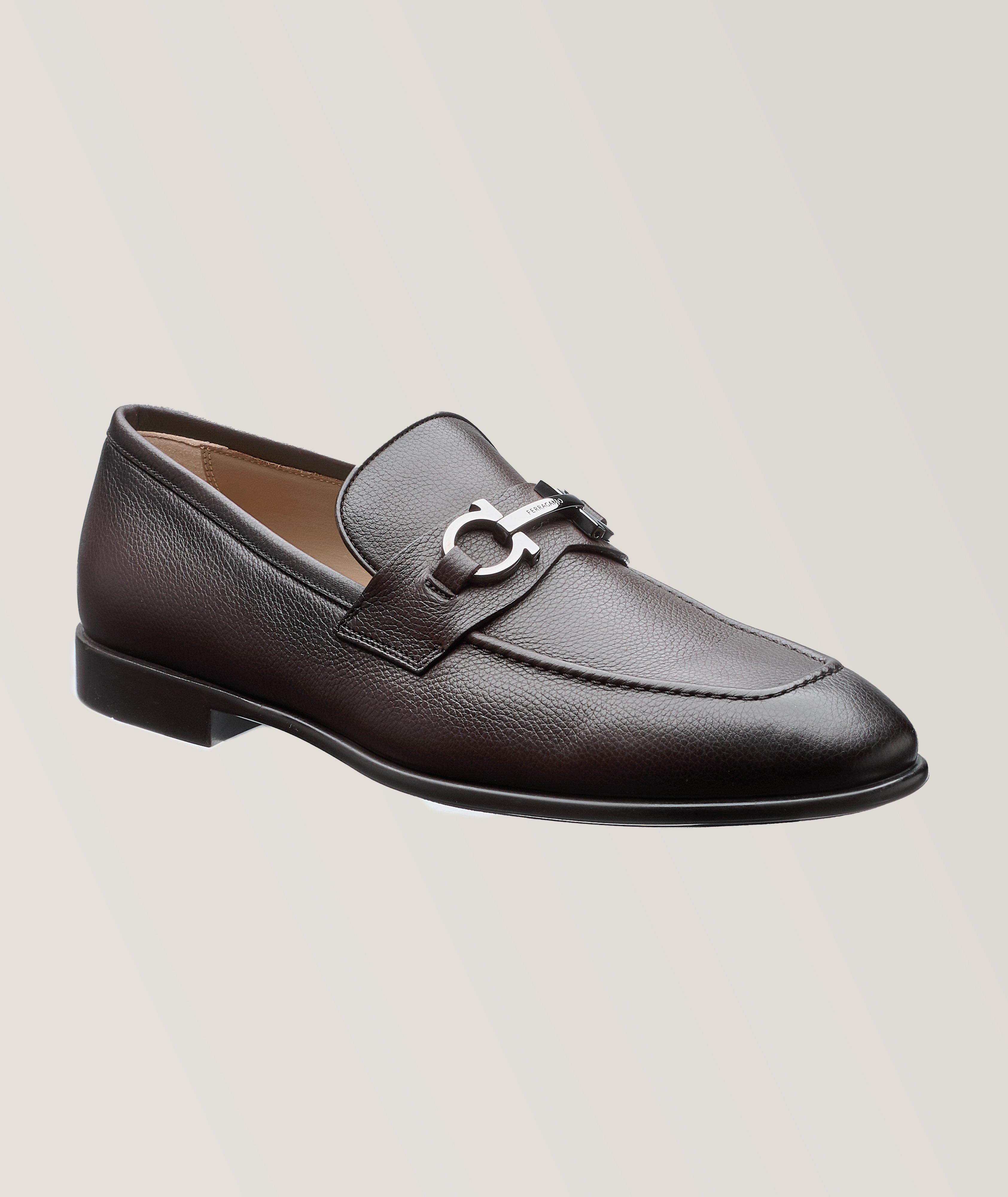 Ferragamo Foster Double Gancio Leather Loafers