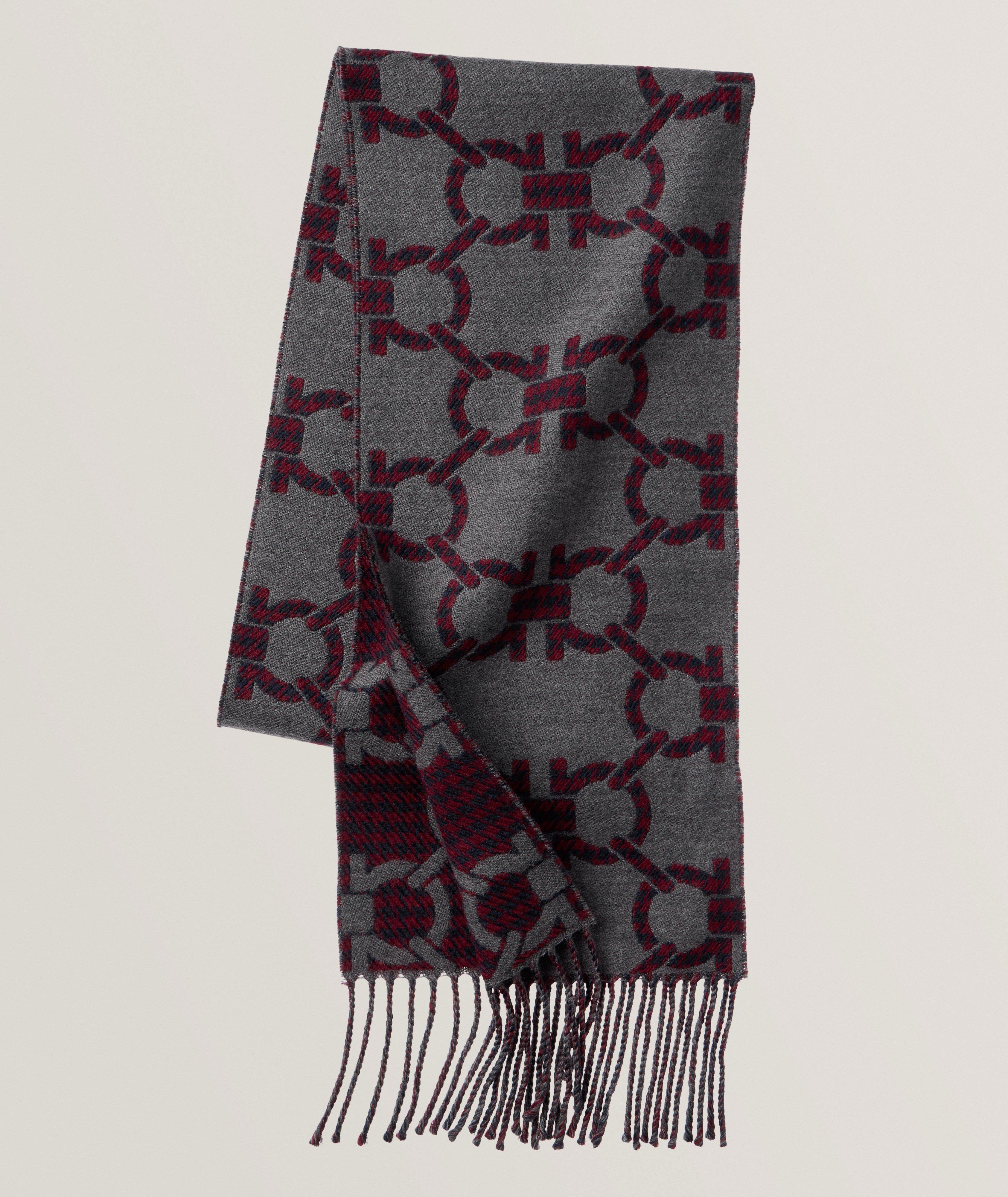 Reversible Gancio Pattern Wool Scarf image 0