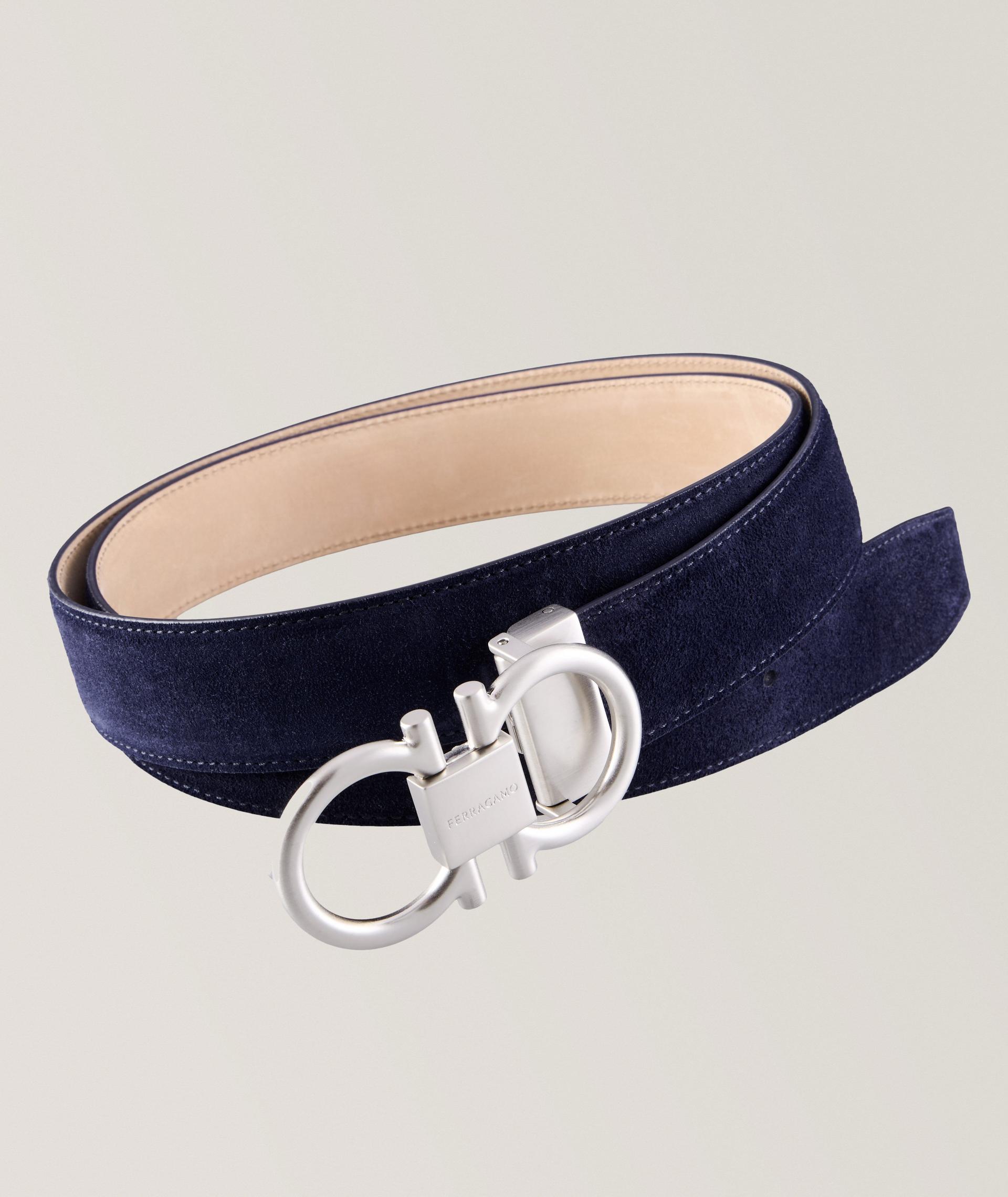 Double-Gancio Suede Leather Belt image 0
