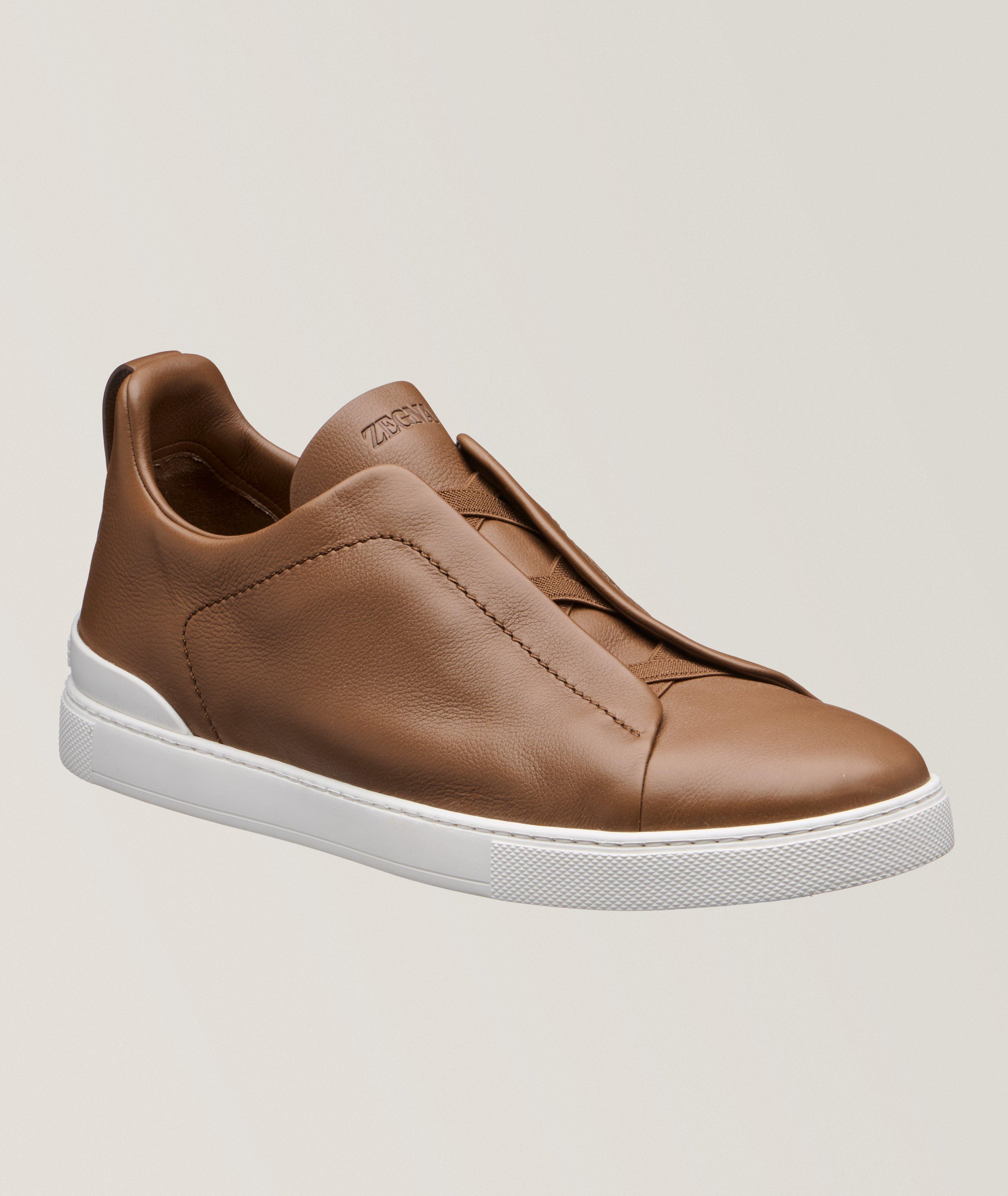 Zegna Chaussure sport en cuir Secondskin, collection Triple Stitch