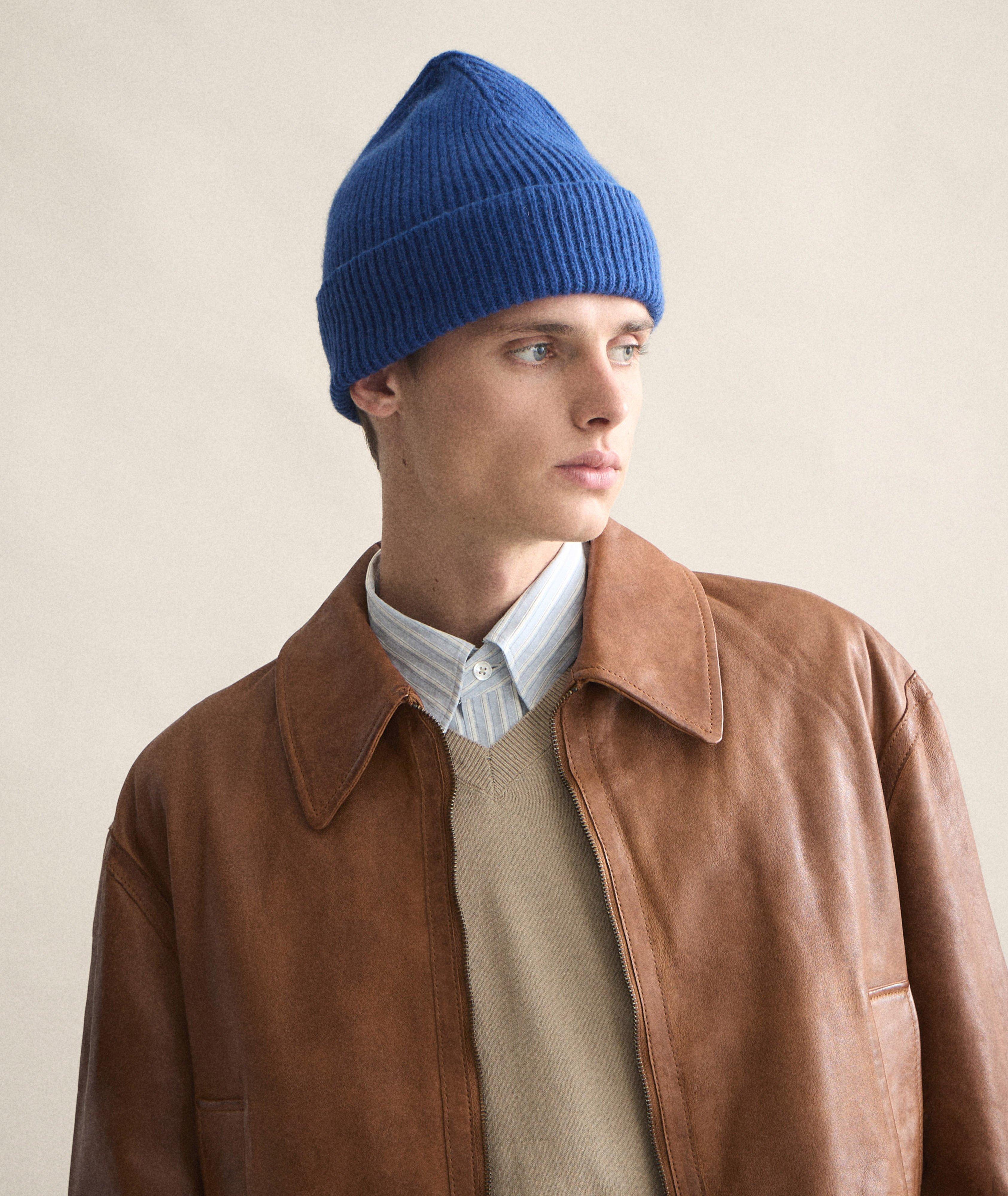 Tuque en tricot côtelé de laine et d’angora image 2