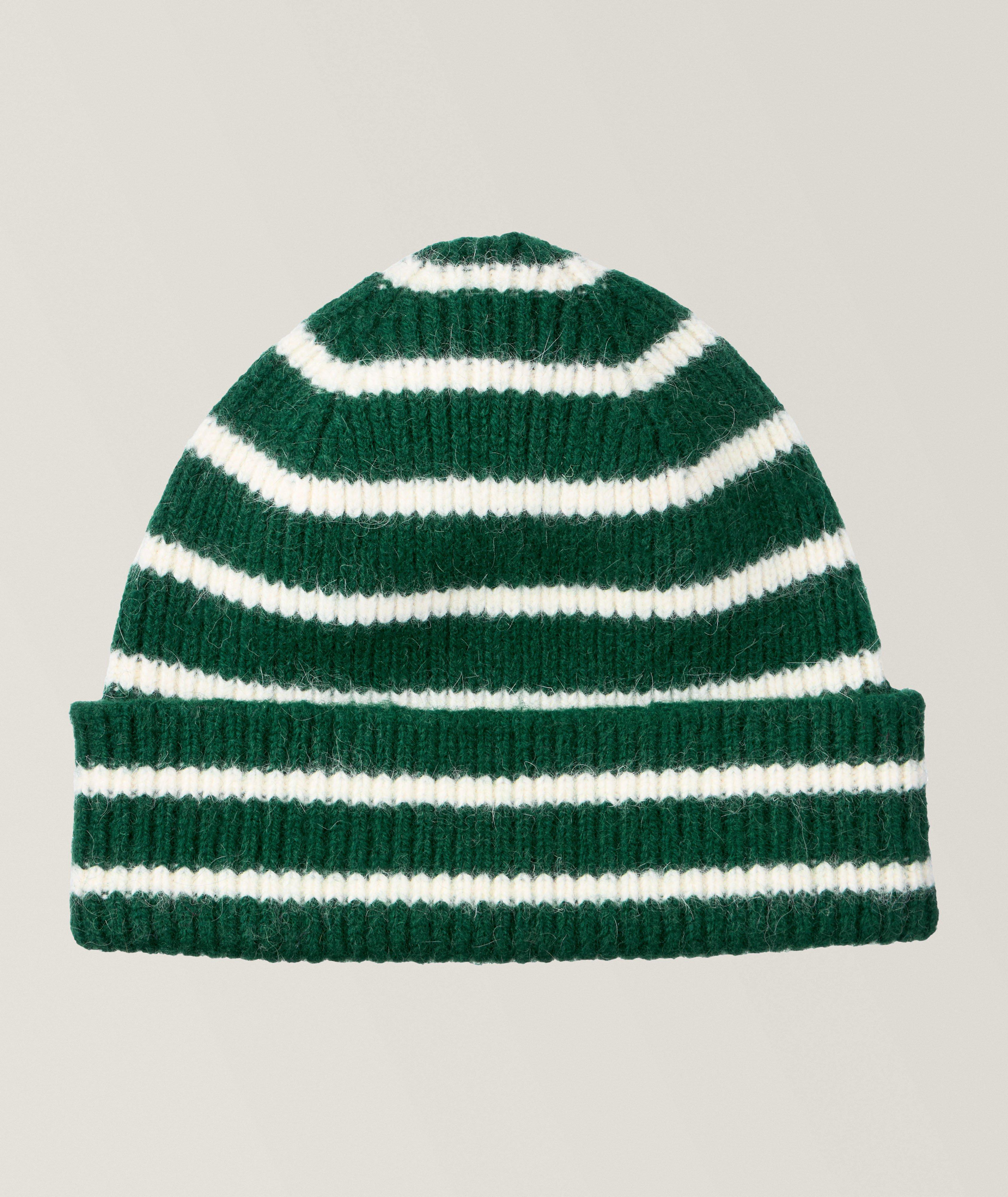 Striped Ribbed Wool-Angora Classic Toque image 0