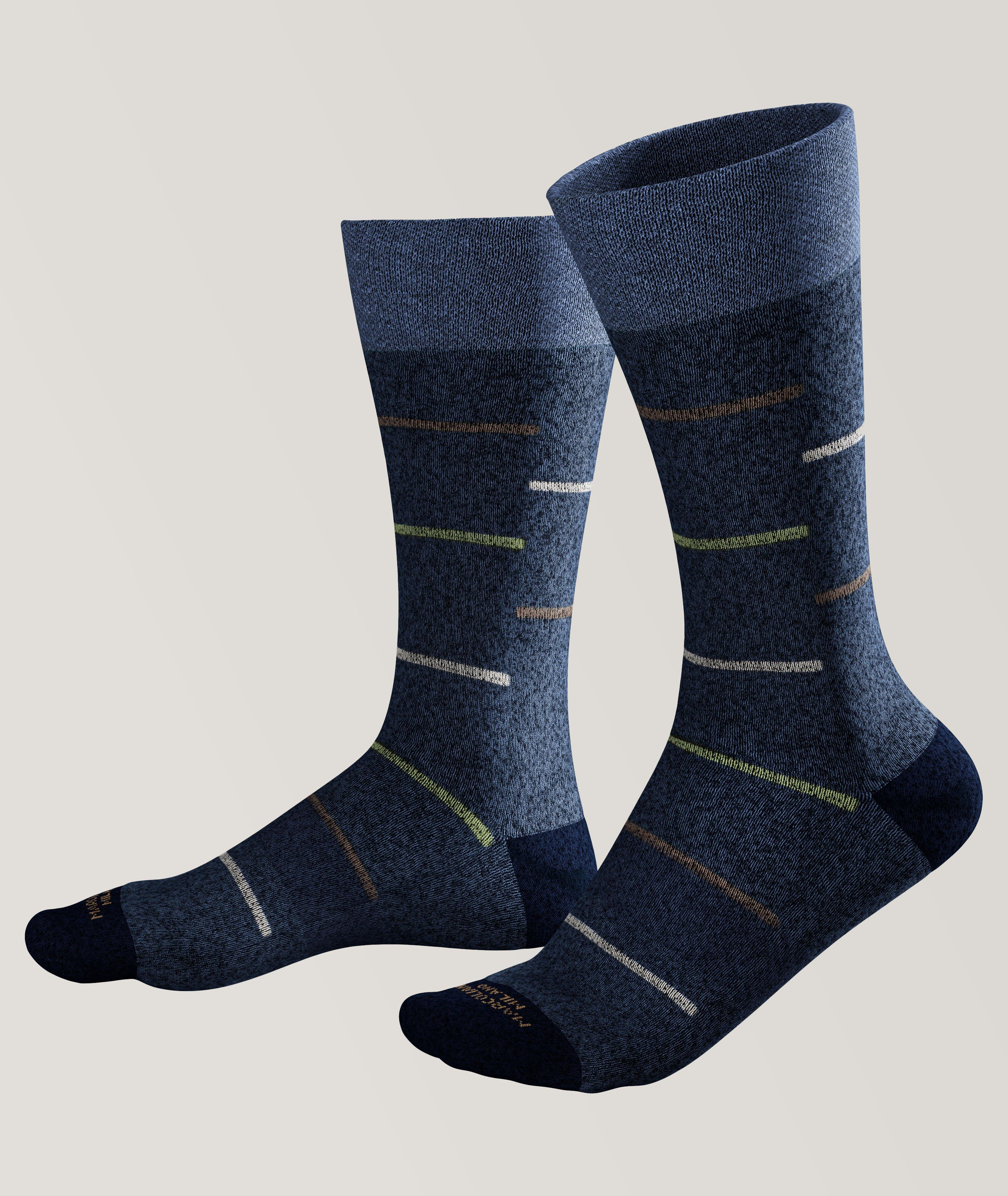 Striped Stretch-Cotton Blend Sneaker Socks image 0