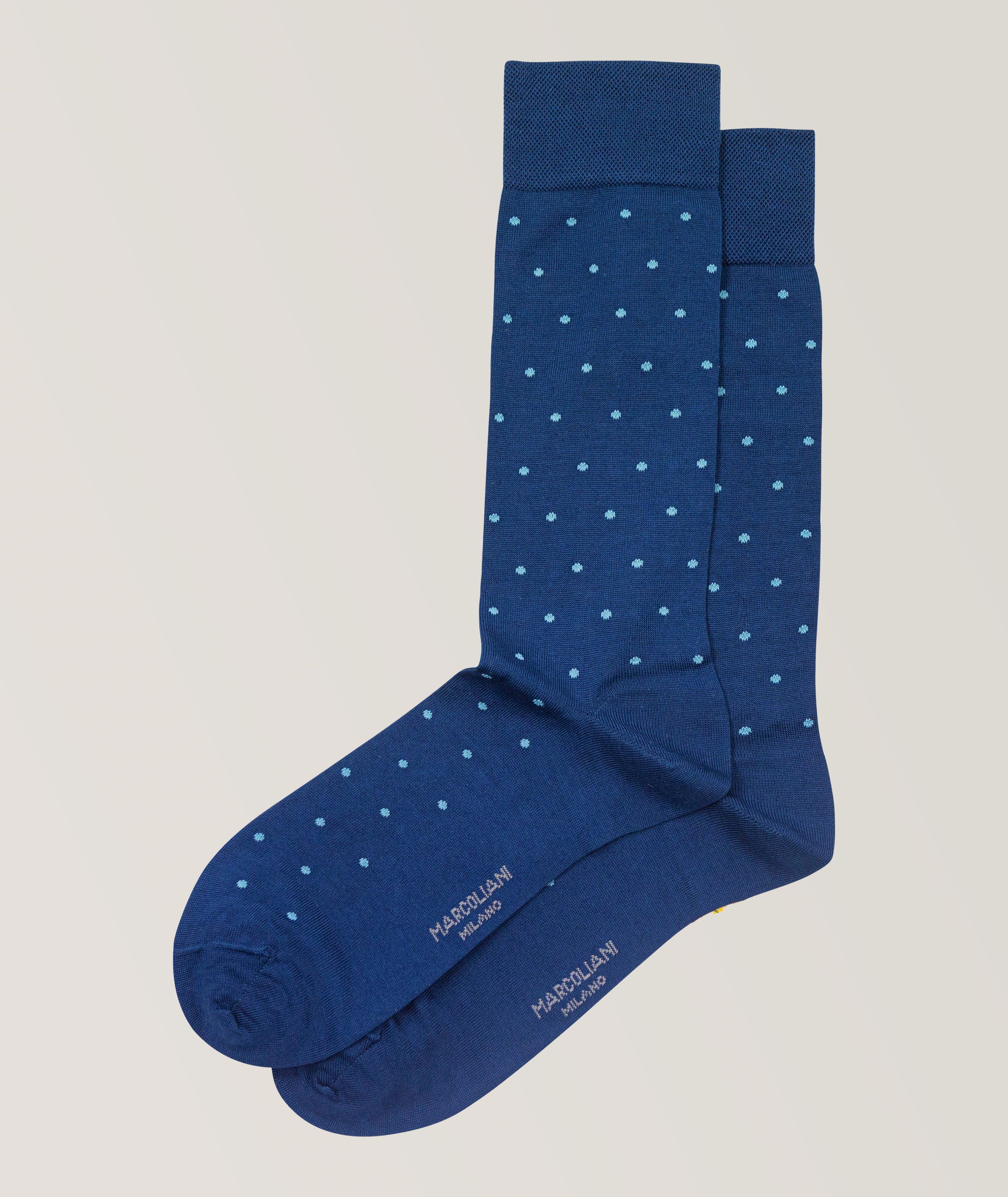 Polka Dot Pima Cotton-Blend Socks image 0