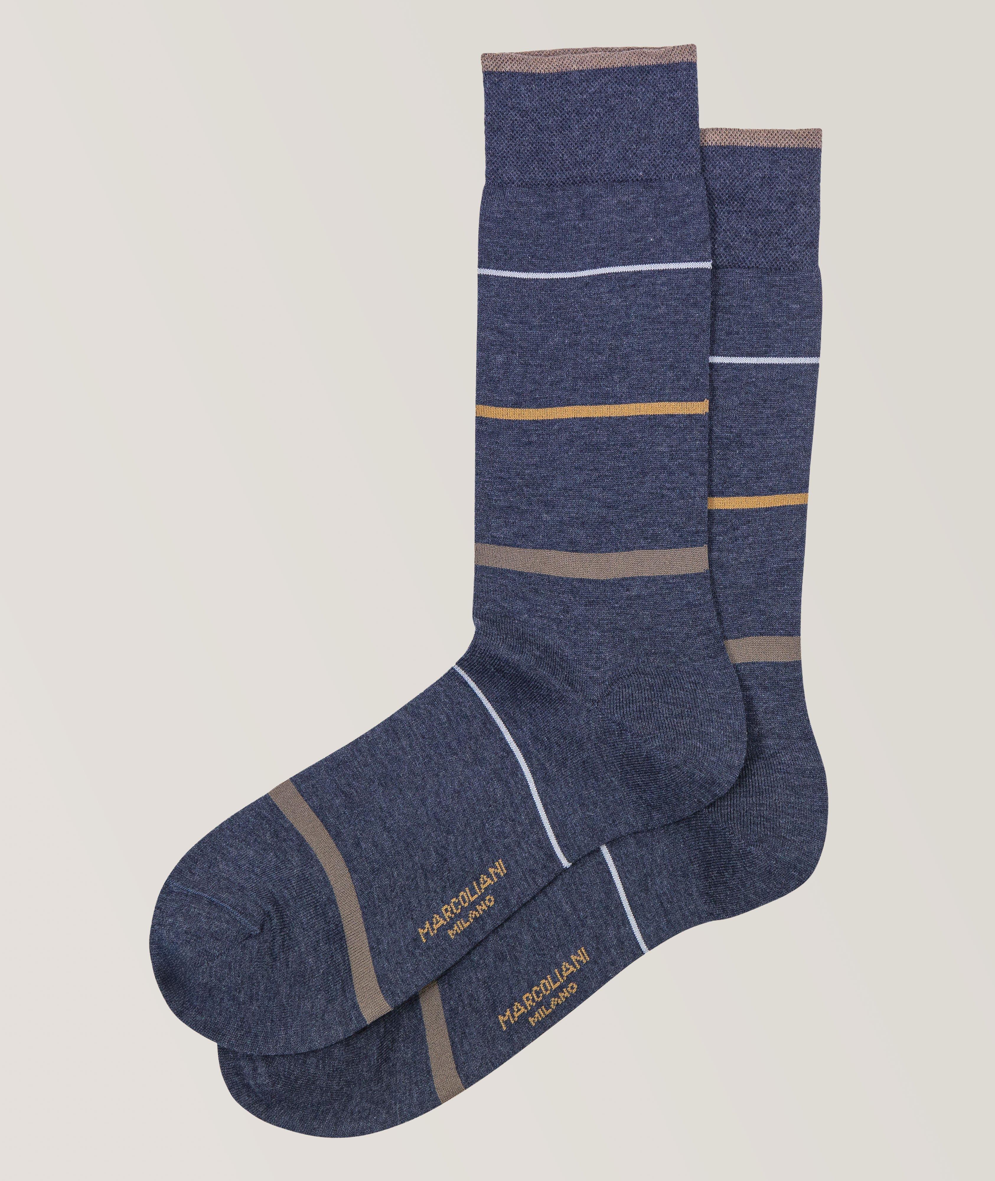 Cuvee Striped Pima Cotton-Blend Socks image 0