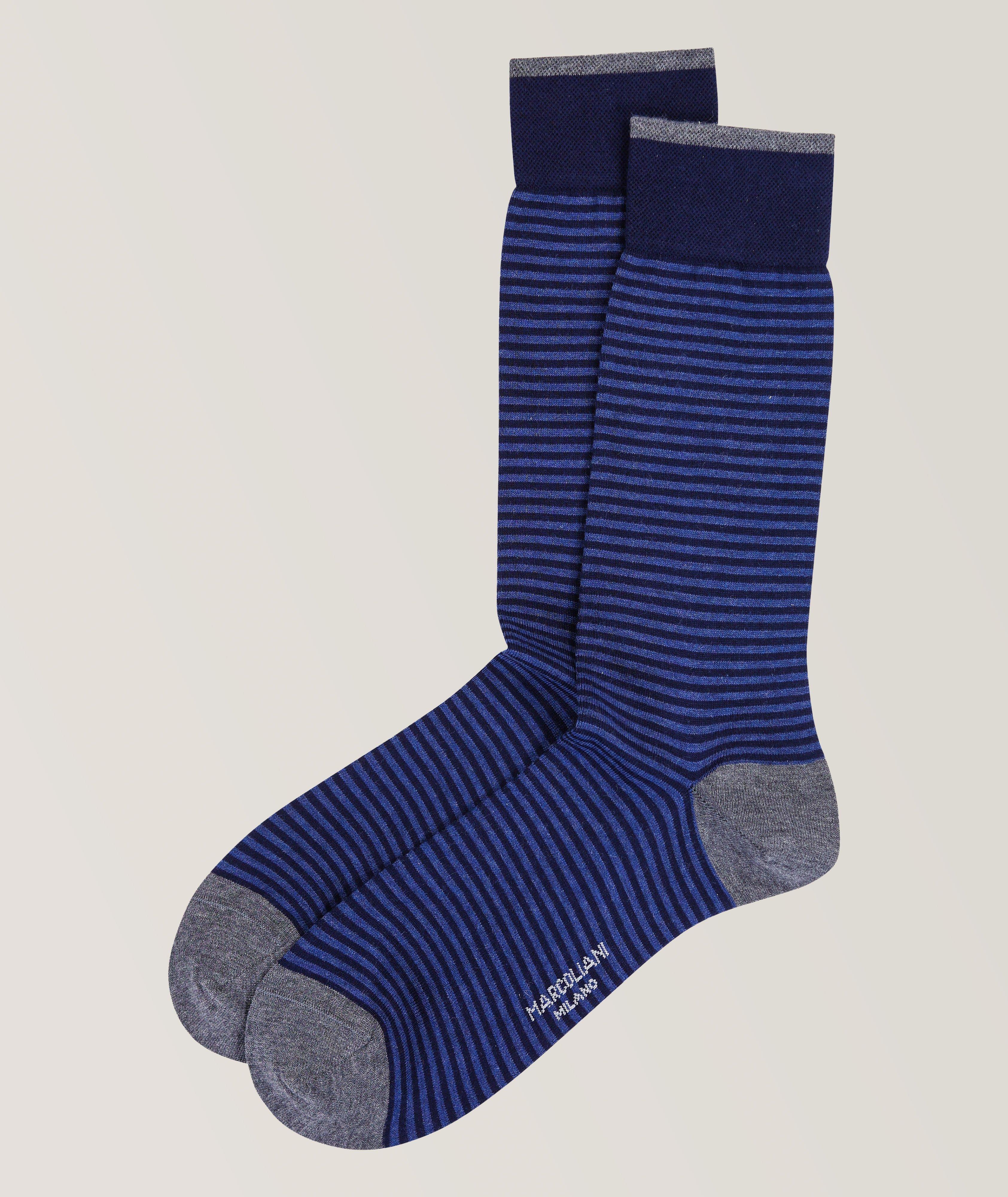 Chaussettes en mélange de coton pima à rayures image 0