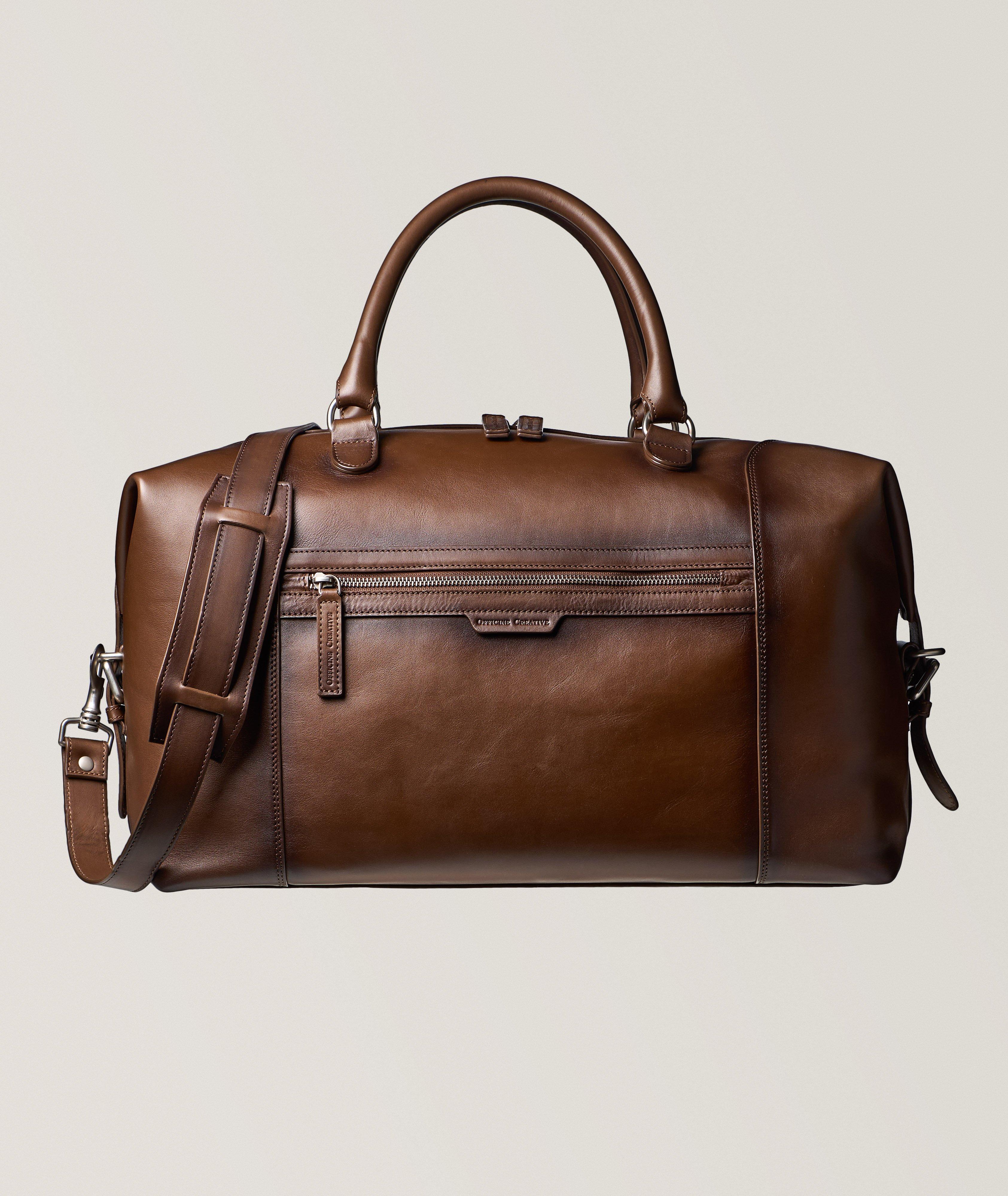 Leather weekender bags on sale