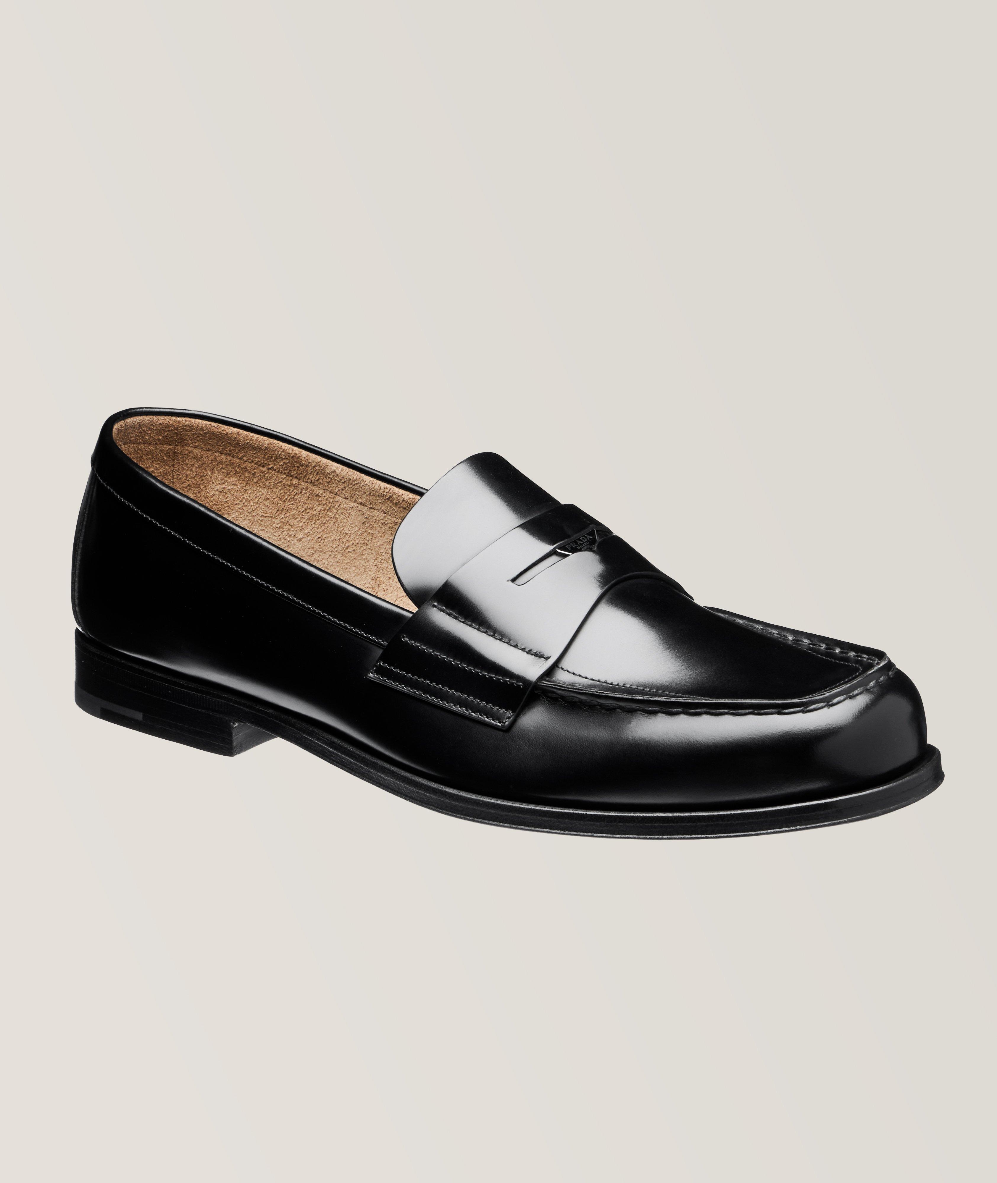 Prada Brushed Spazzolato Leather Loafers