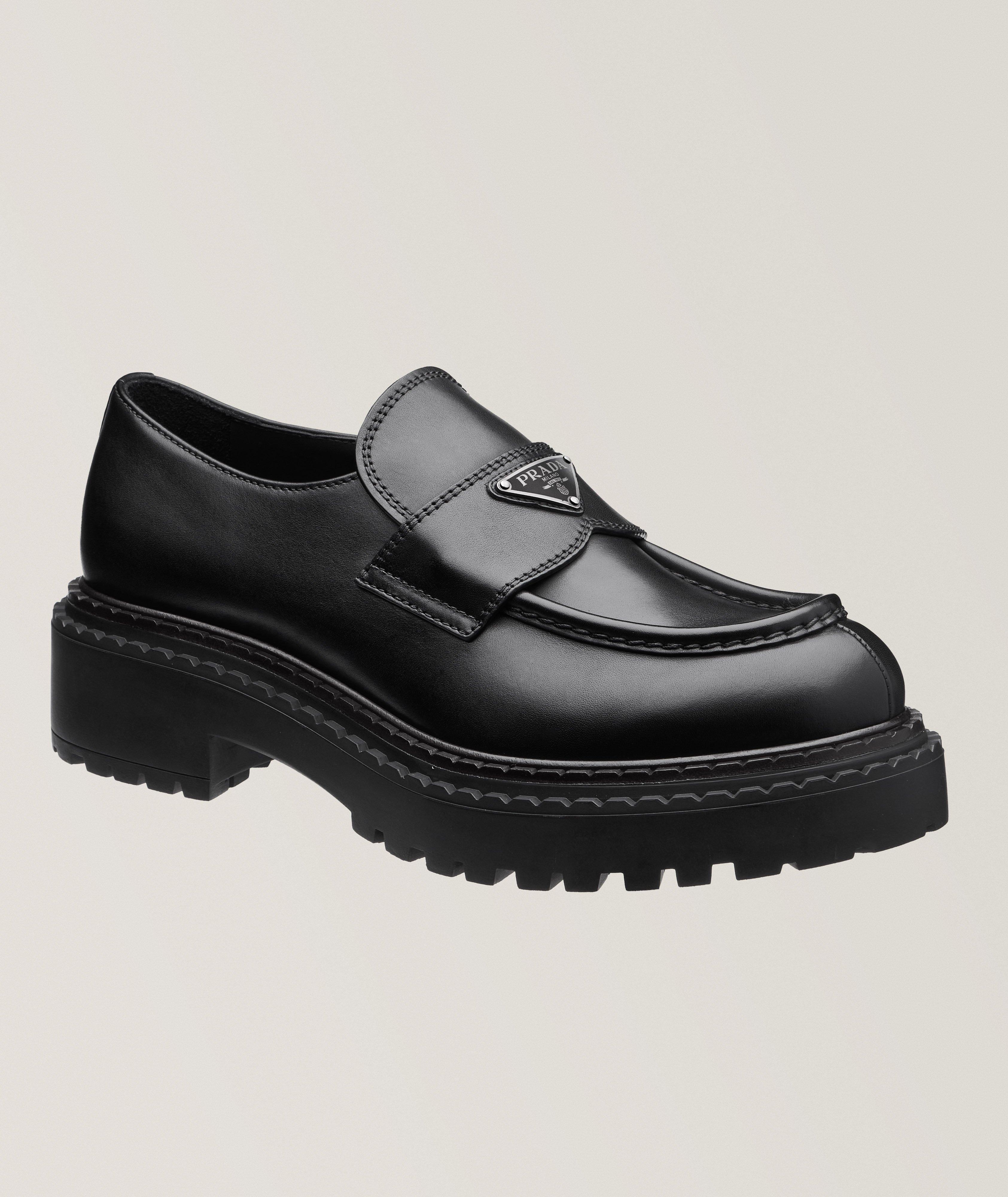 Prada Polished Leather Loafers