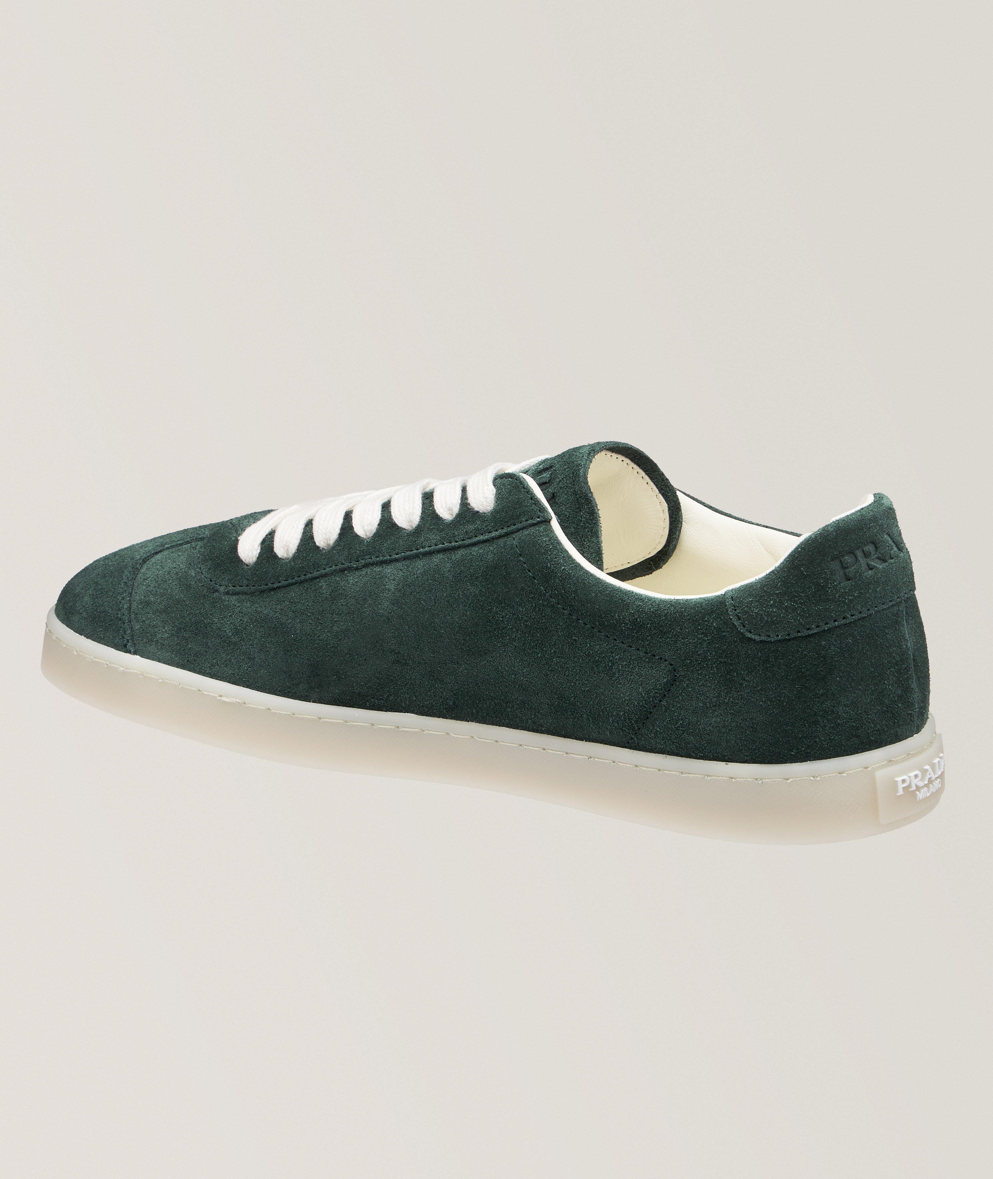 Triangle Logo Suede-Leather Sneakers image 1