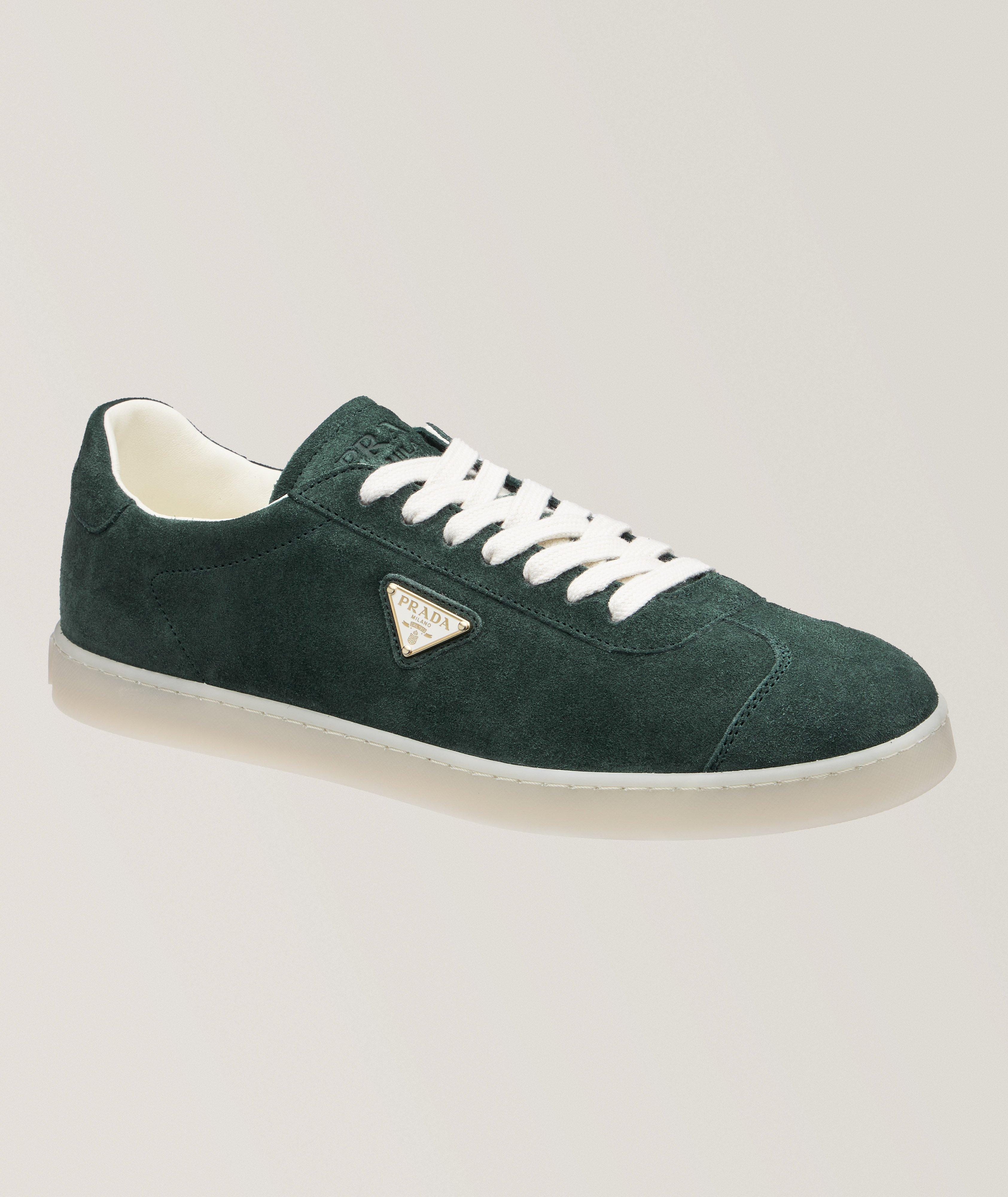 Triangle Logo Suede-Leather Sneakers image 0