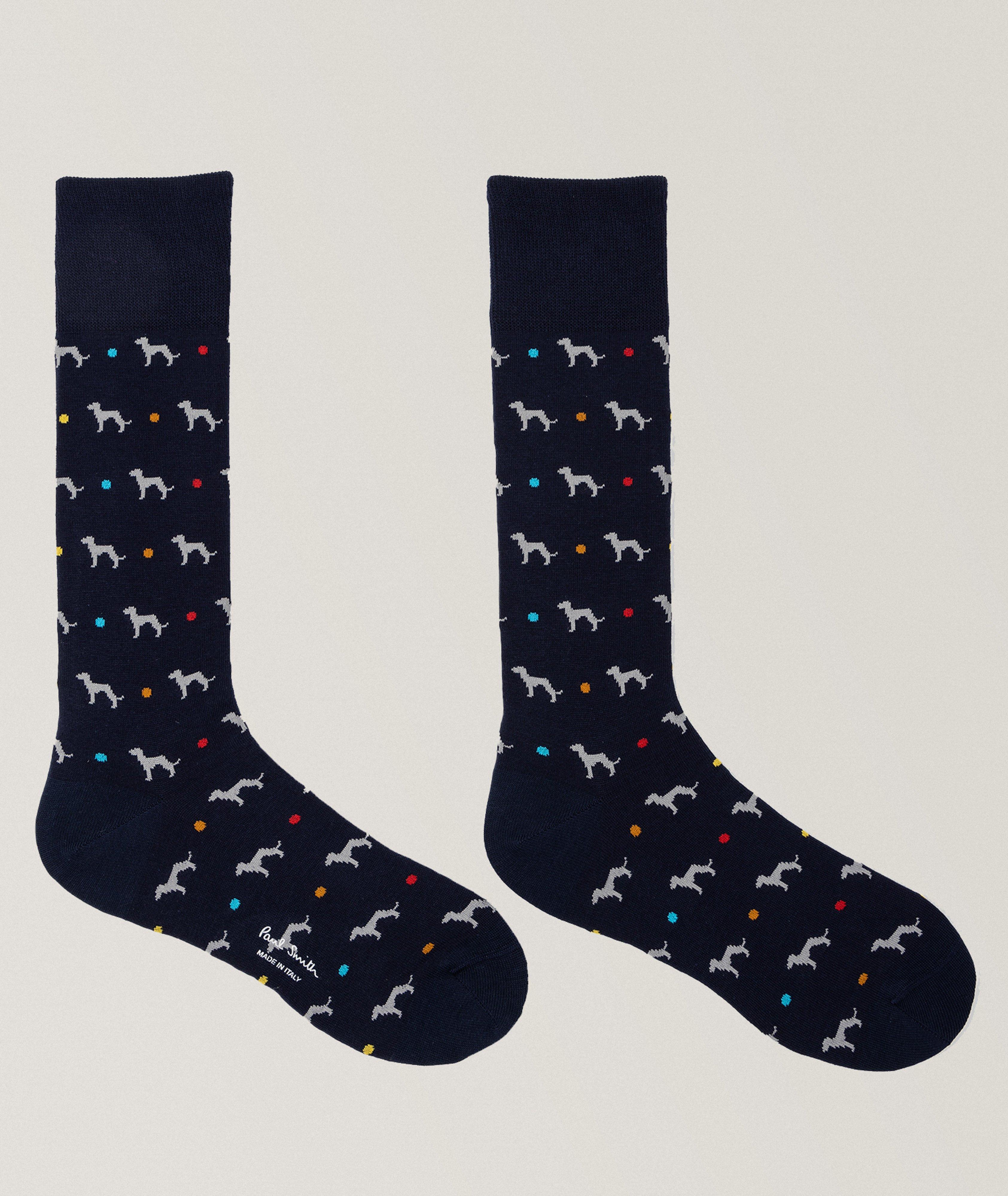 Chaussettes en mélange de coton à motif de lévriers image 1