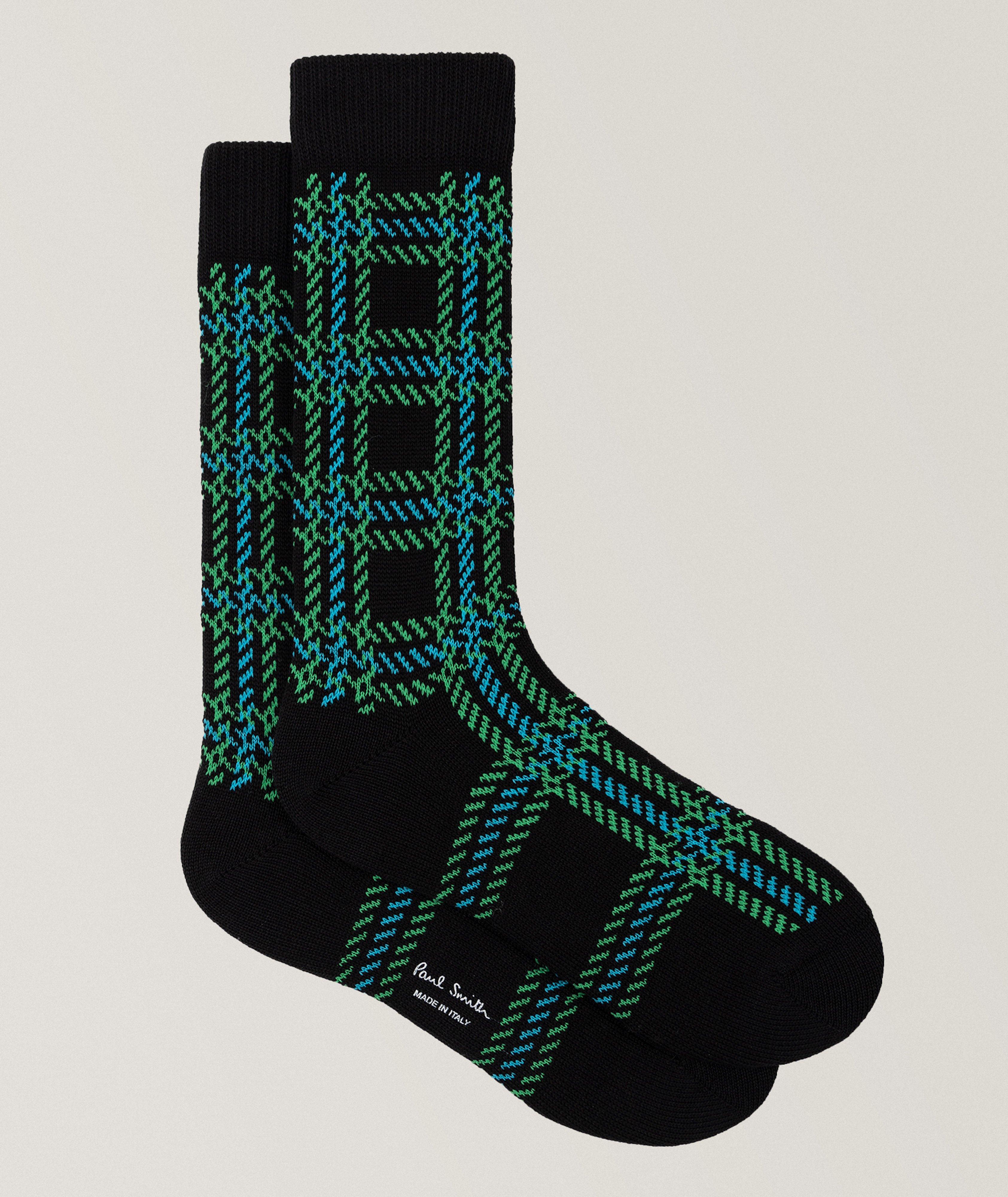 Hugo Check Stretch-Cotton Dress Socks image 0