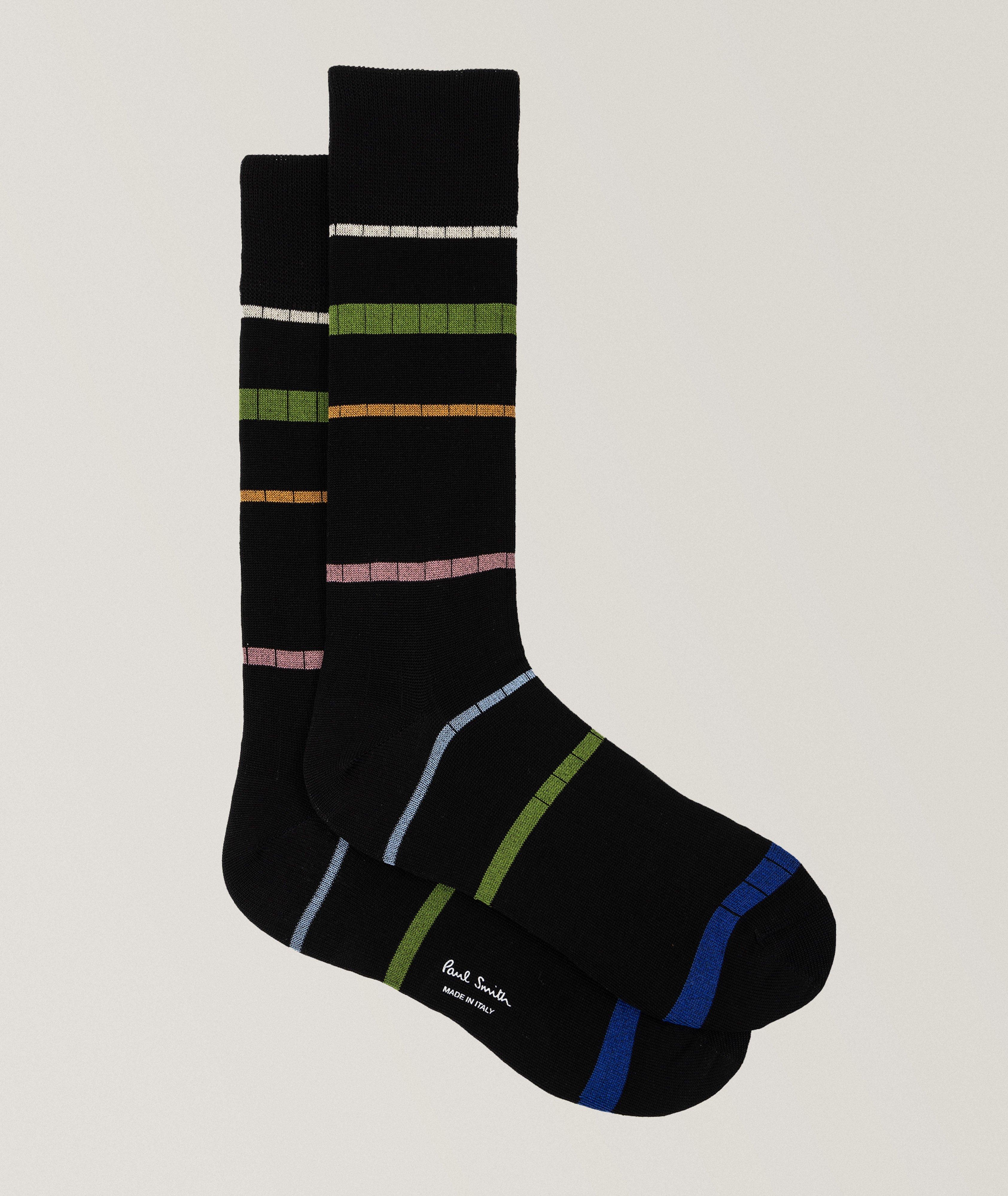 Herbie Stripe Stretch-Cotton Dress Socks image 0