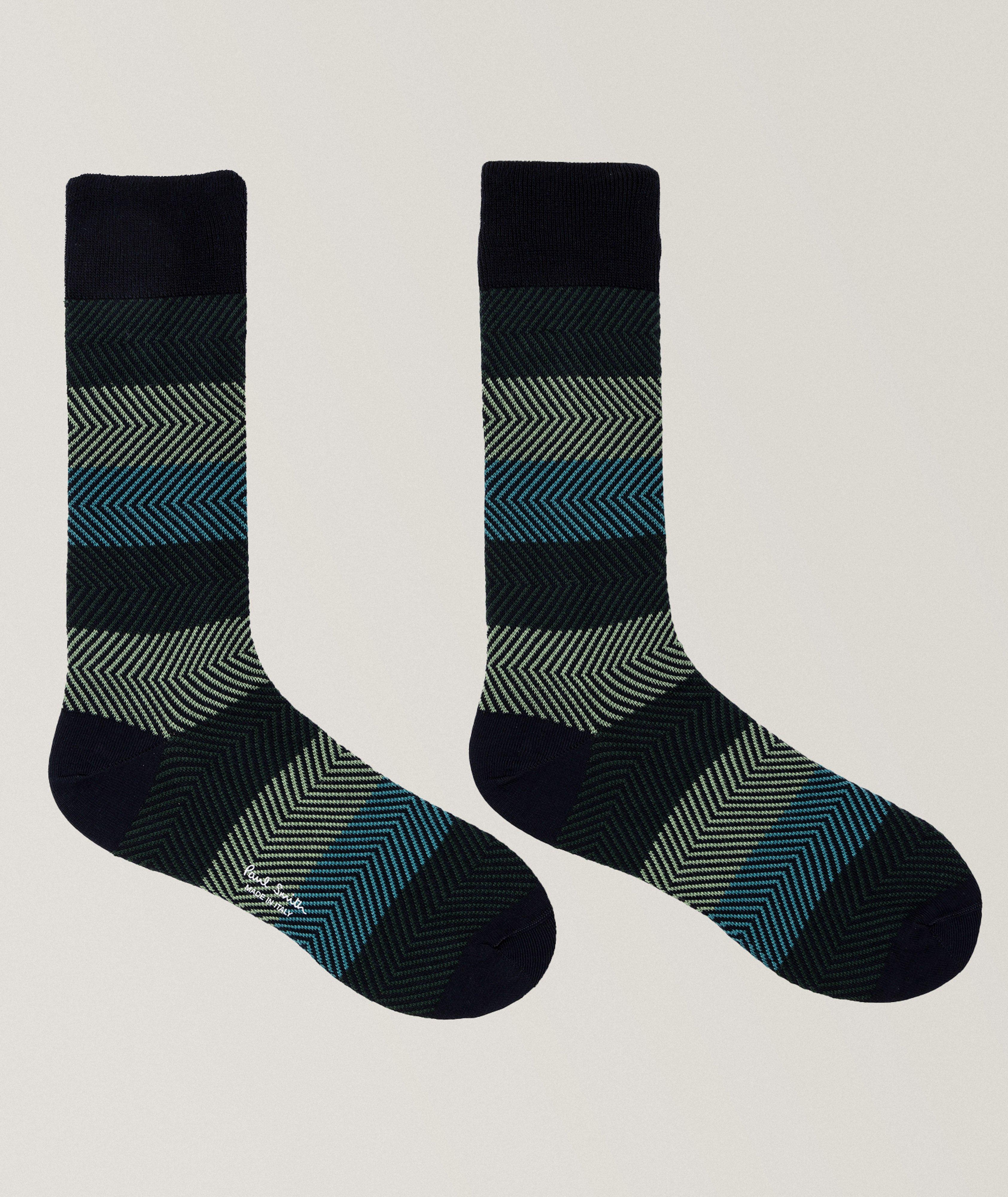 Zig-Zag Cotton-Blend Socks image 1