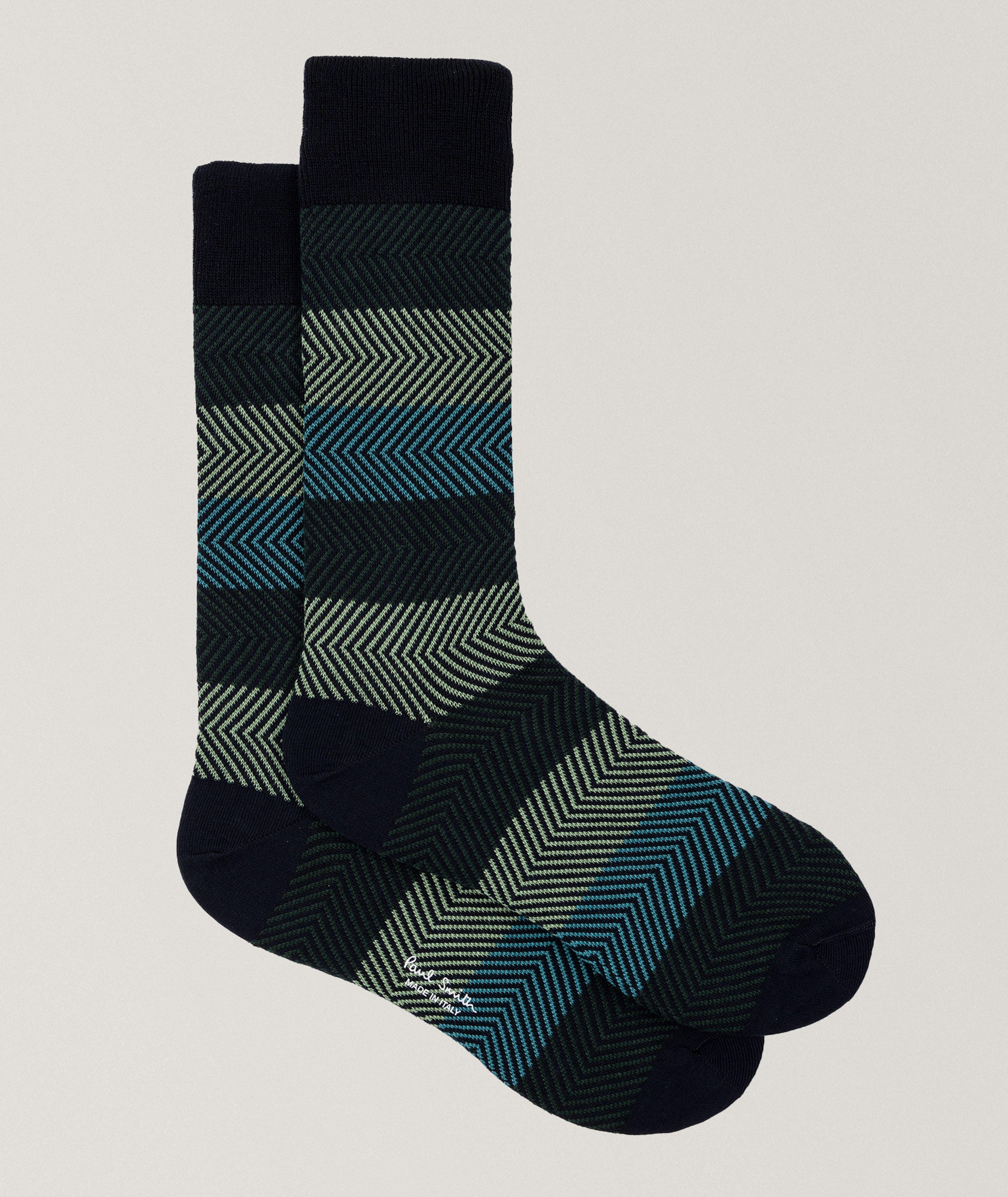 Zig-Zag Cotton-Blend Socks image 0