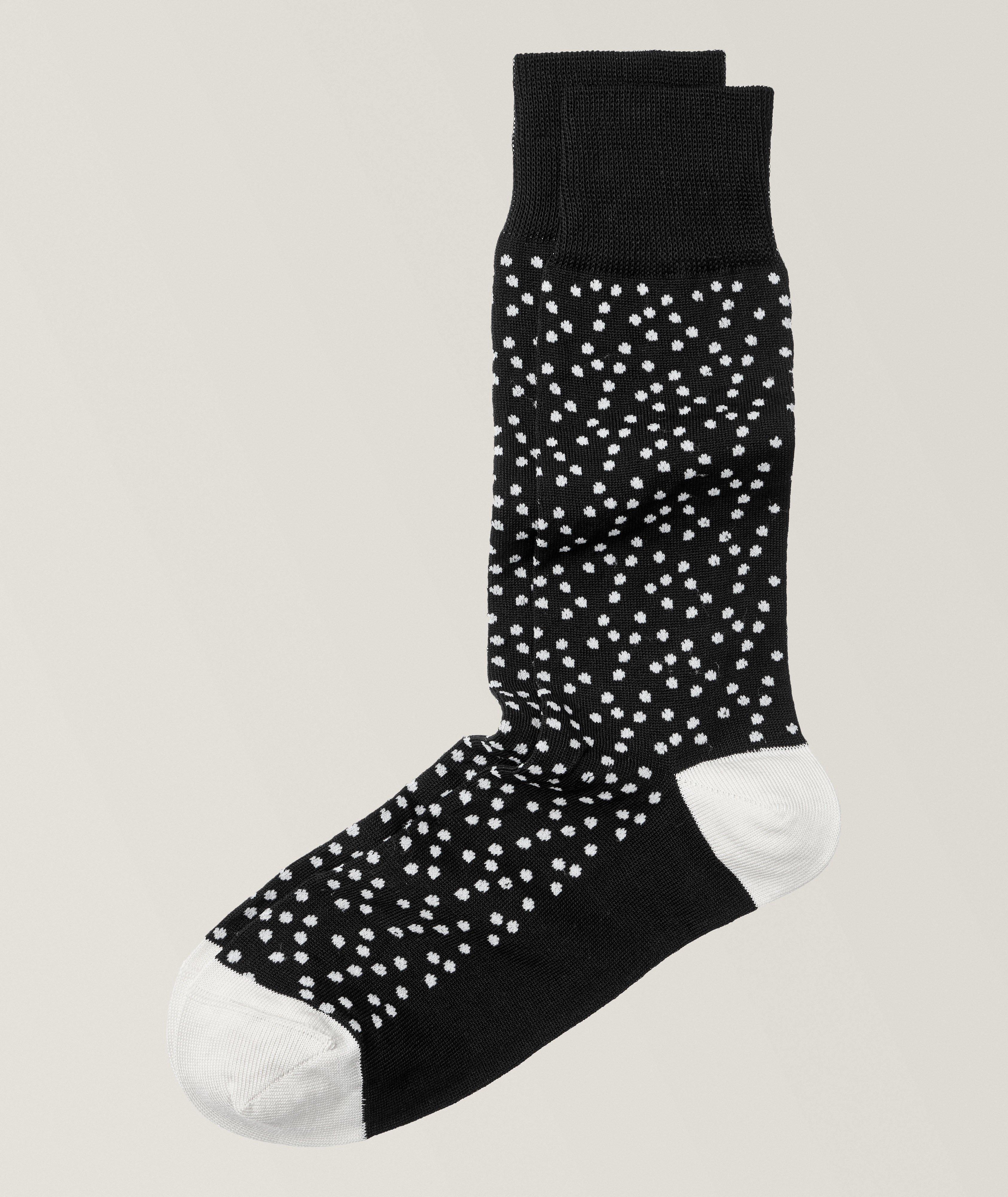 Chaussettes en mélange de coton à pois image 0